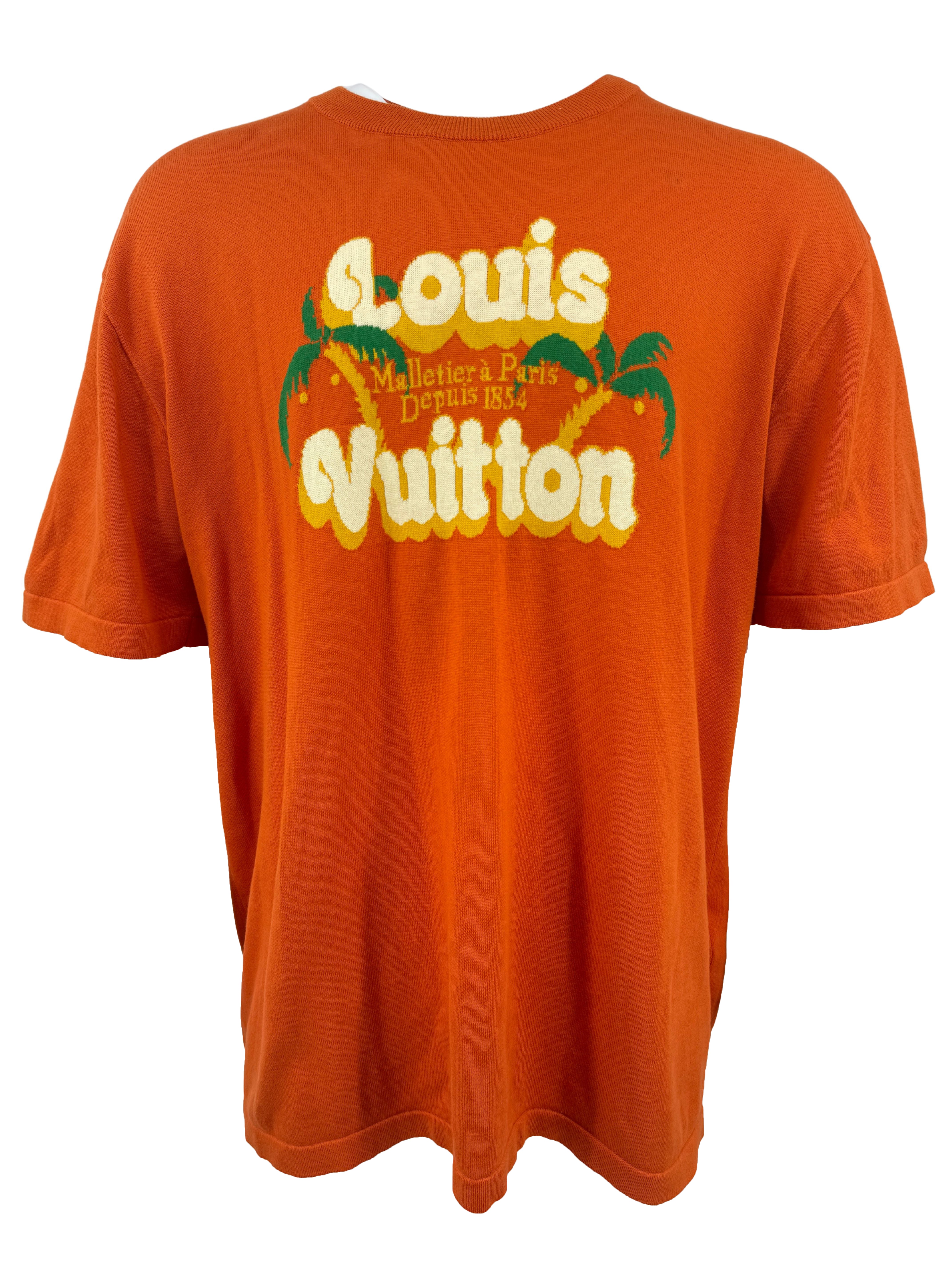 Louis Vuitton Short-Sleeved Cotton Crewneck - Orange Louis Vuitton