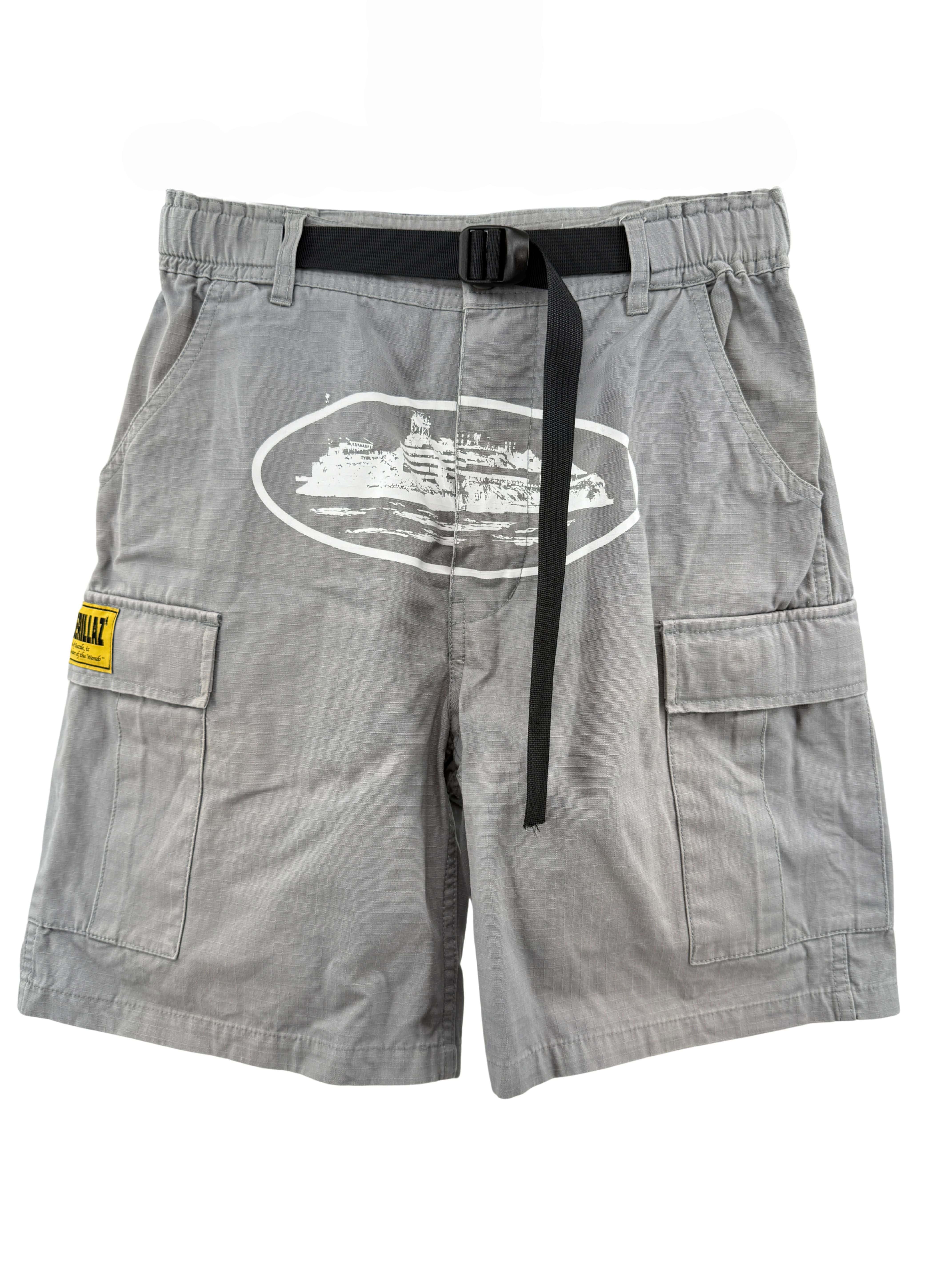 Corteiz Alcatraz Cargo Shorts - Grey Corteiz