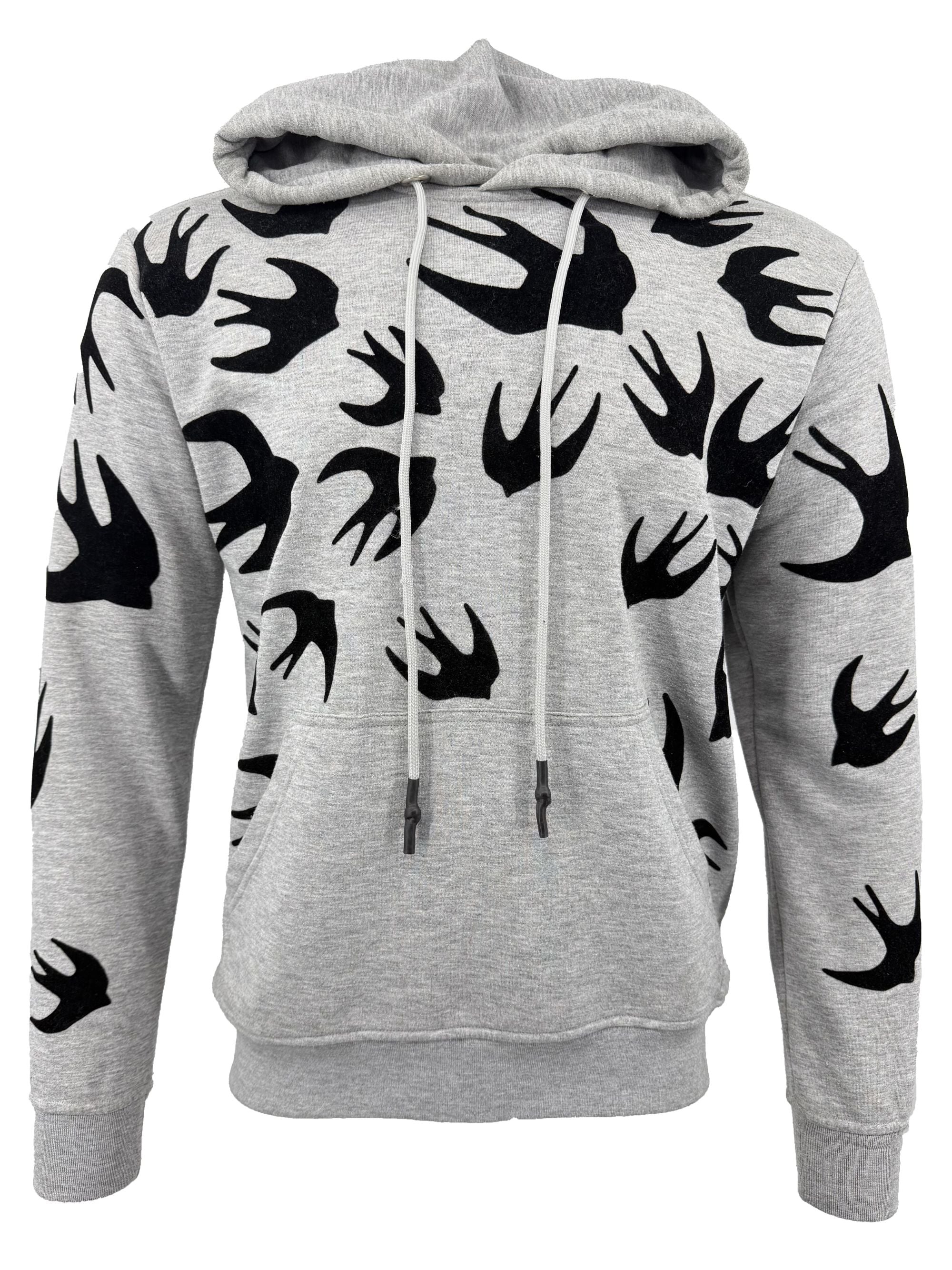 Alexander Mcqueen Swallows Hoodie - Grey Alexander McQueen