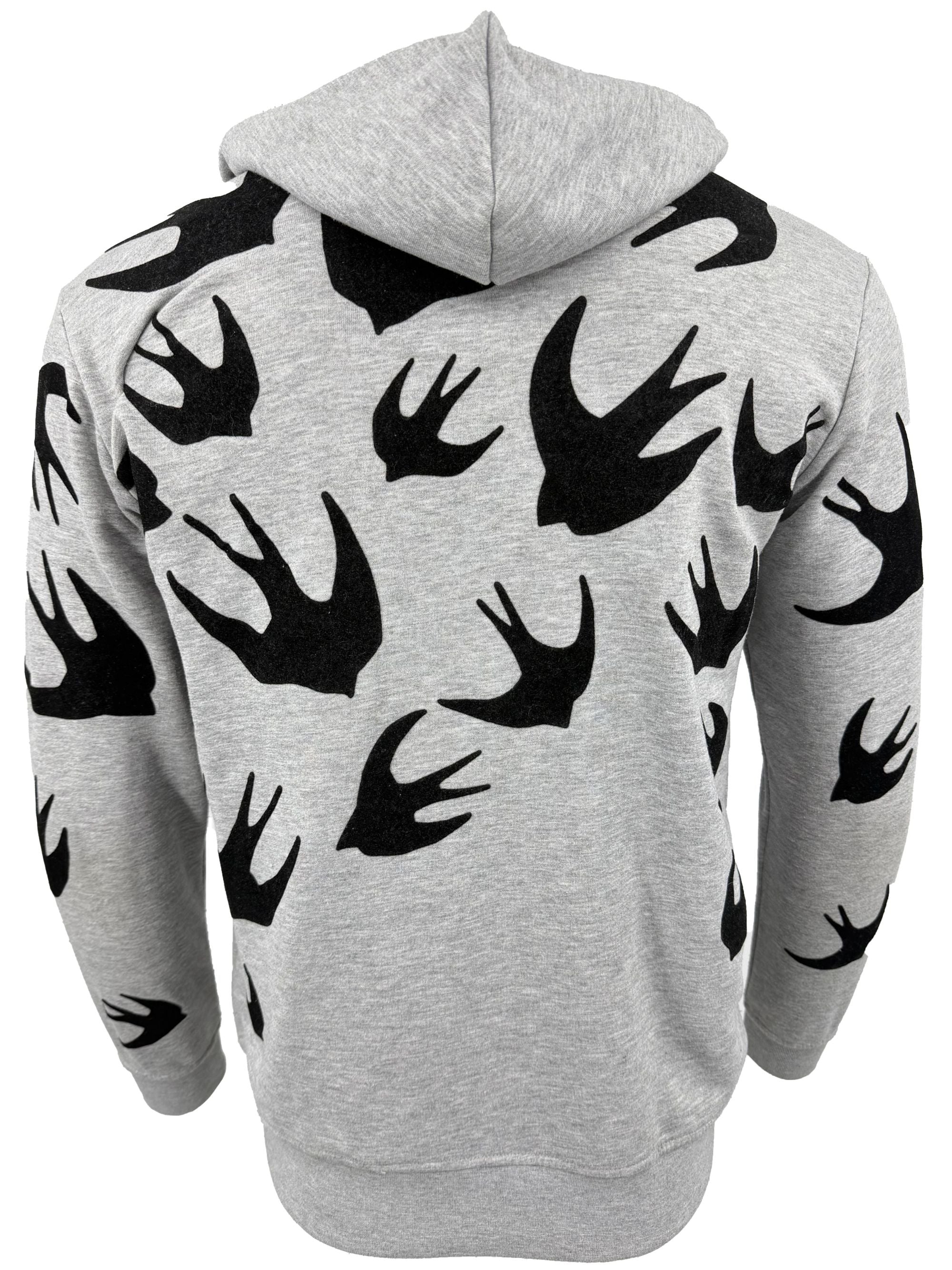Alexander Mcqueen Swallows Hoodie - Grey Alexander McQueen