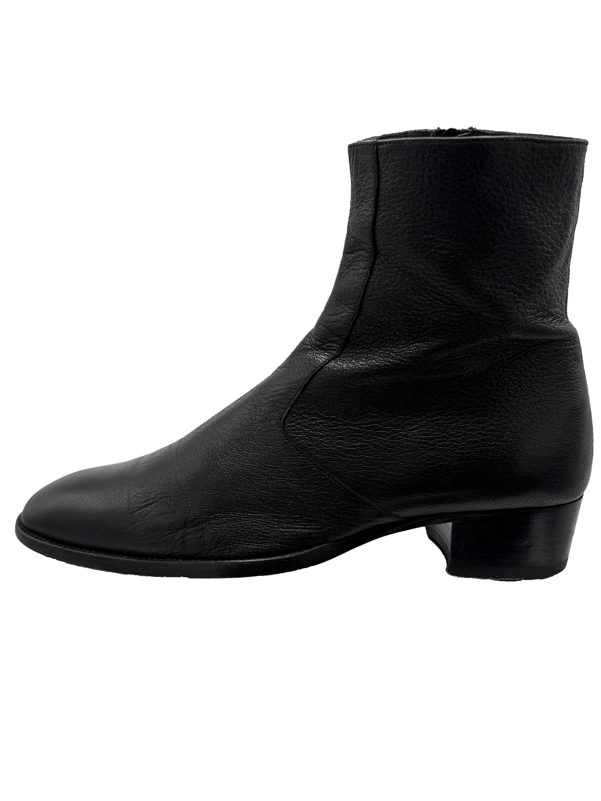 Yves Saint Laurent Leather Boot - Black Yves Saint Laurent
