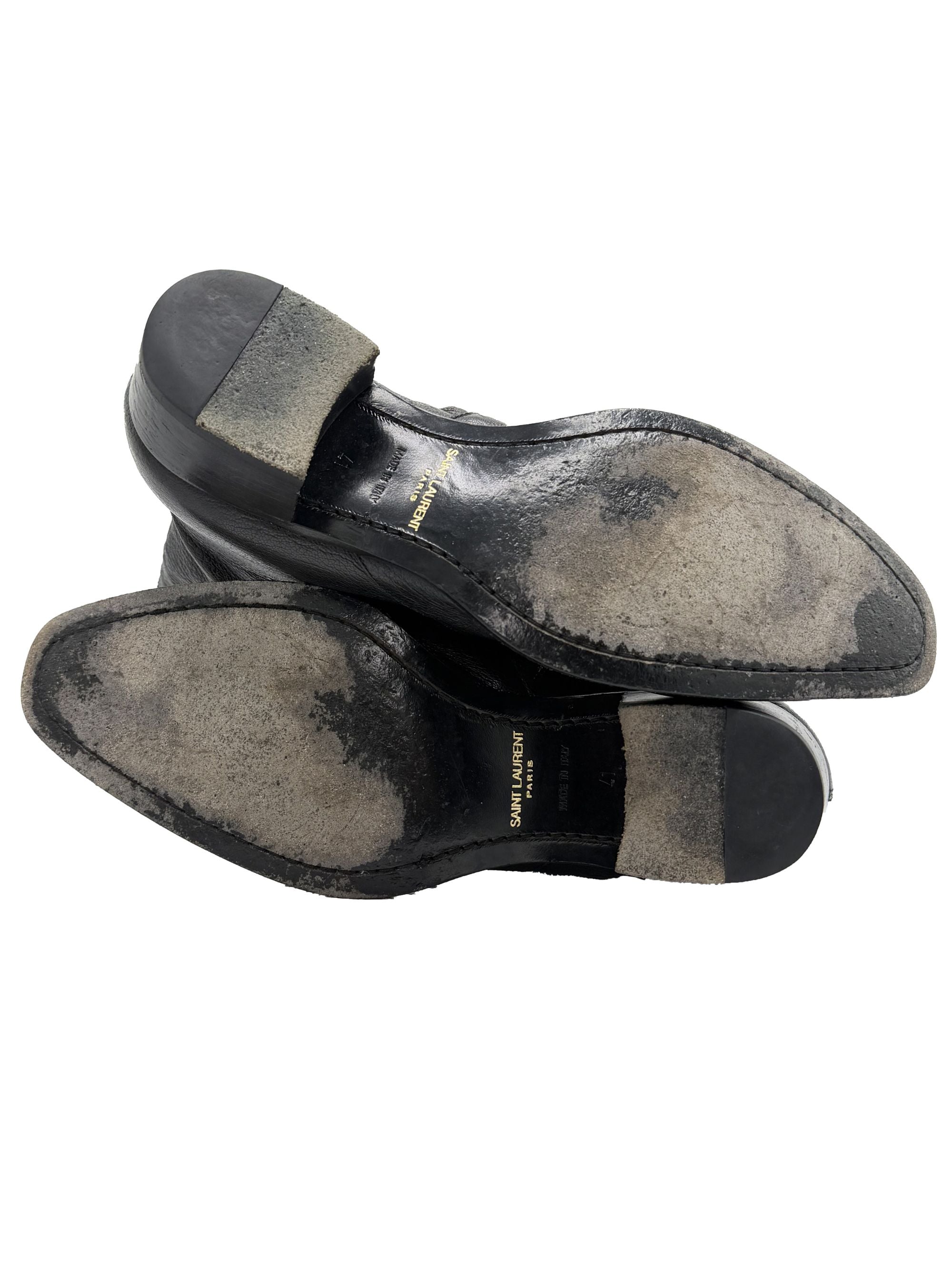 Yves Saint Laurent Leather Boot - Black Yves Saint Laurent