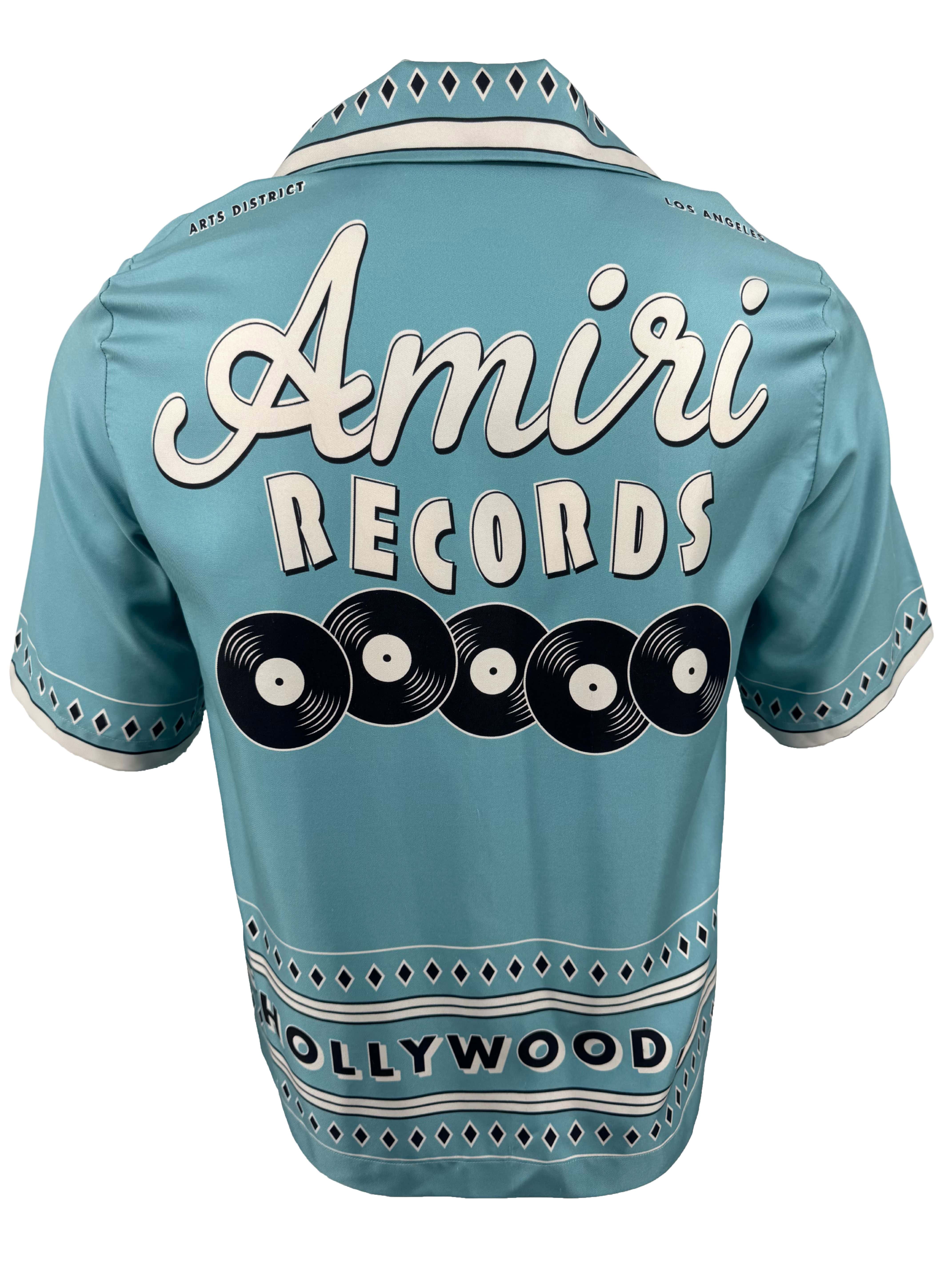 Amiri Records Silk Shirt - Blue Amiri