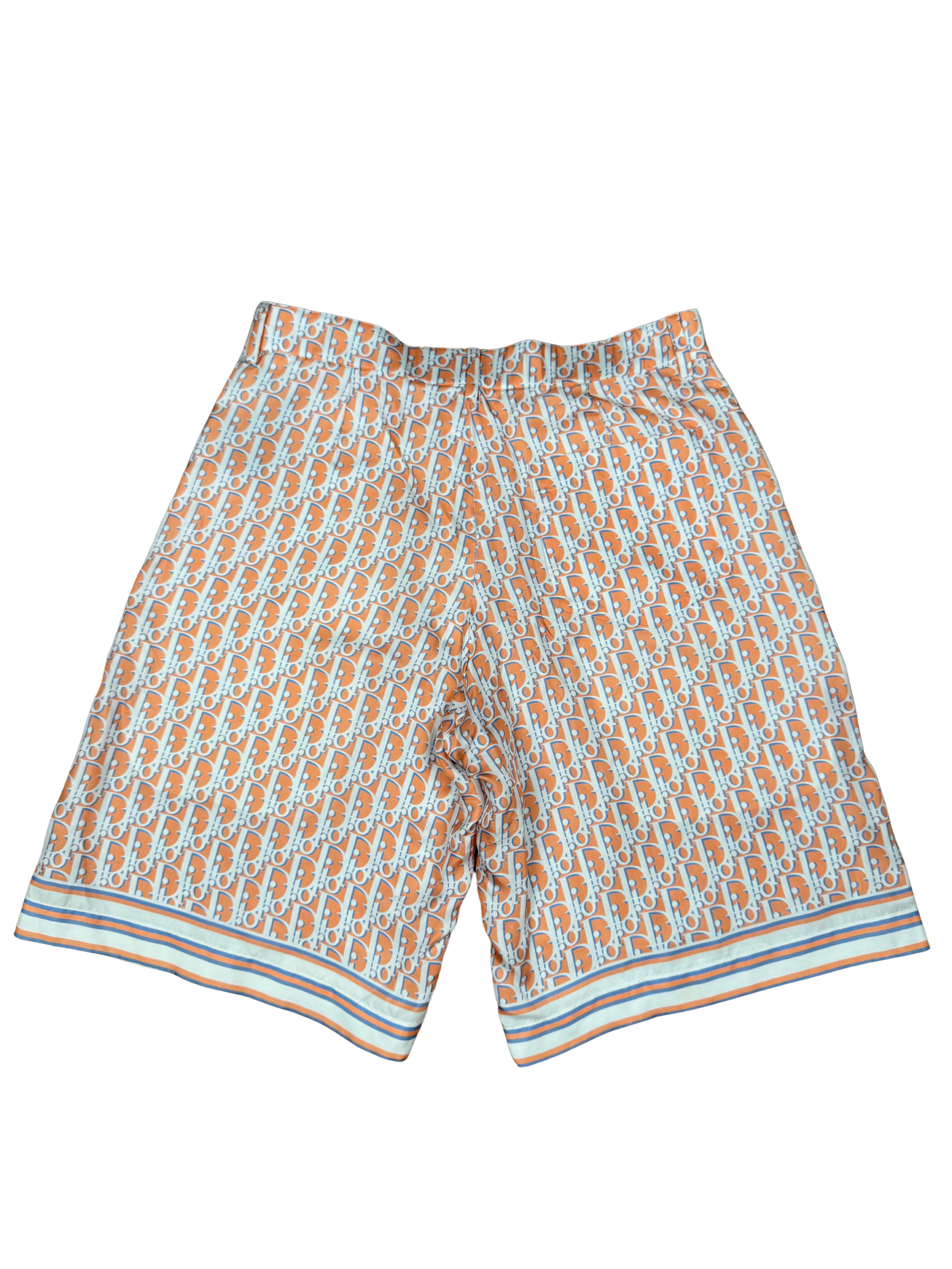 Dior Oblique Silk Shorts - Orange Dior