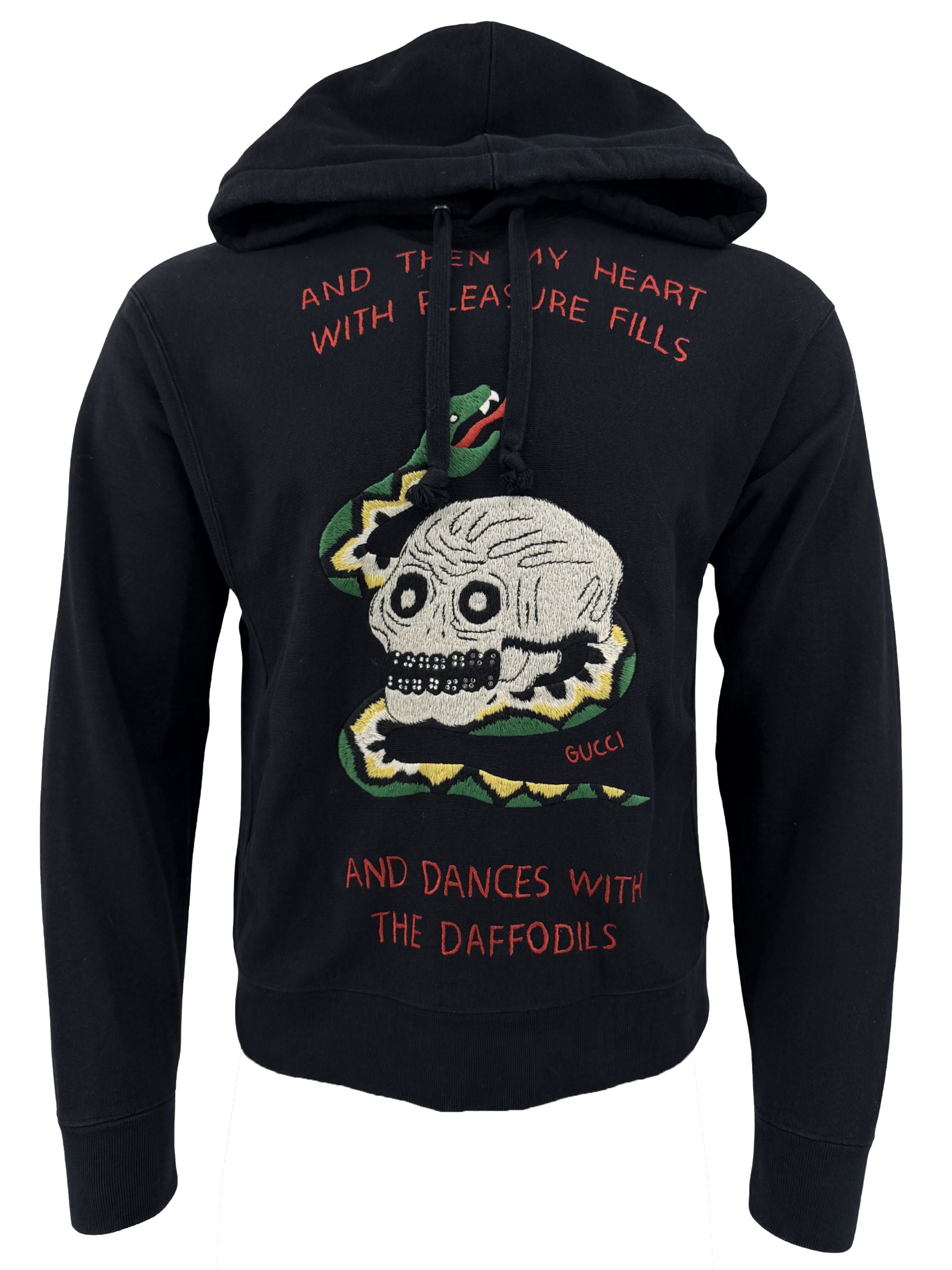 Gucci Daffodills Skull Hoodie - Black Gucci