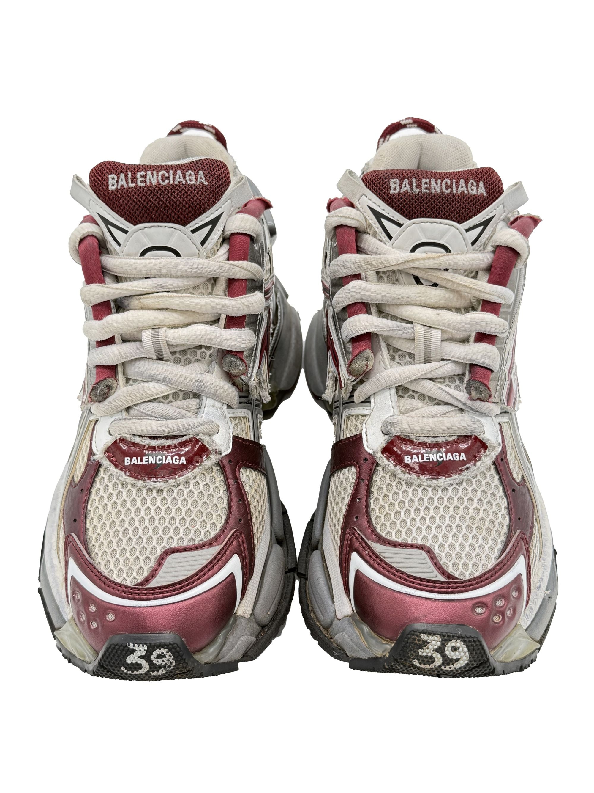 Balenciaga Runner Trainer - Burgundy/White NO COST PRICE Balenciaga