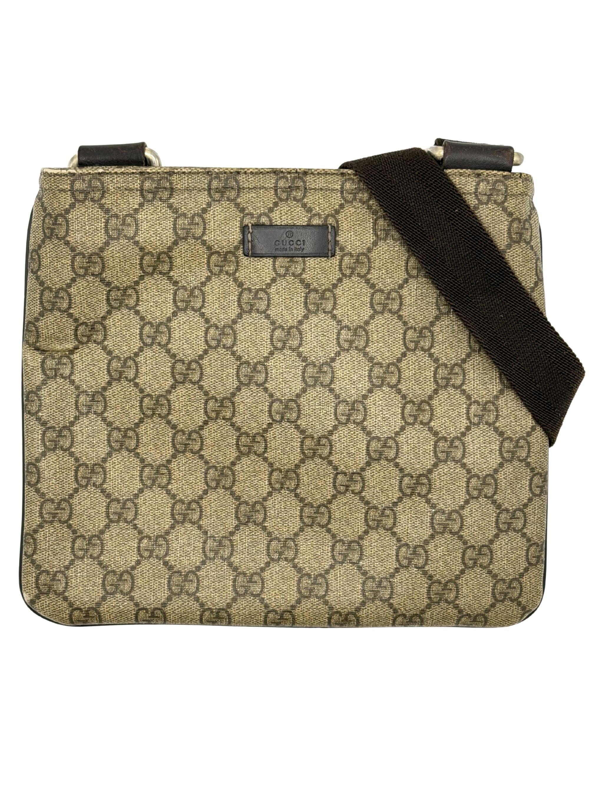 Gucci GG Supreme Messenger Bag - Brown Gucci