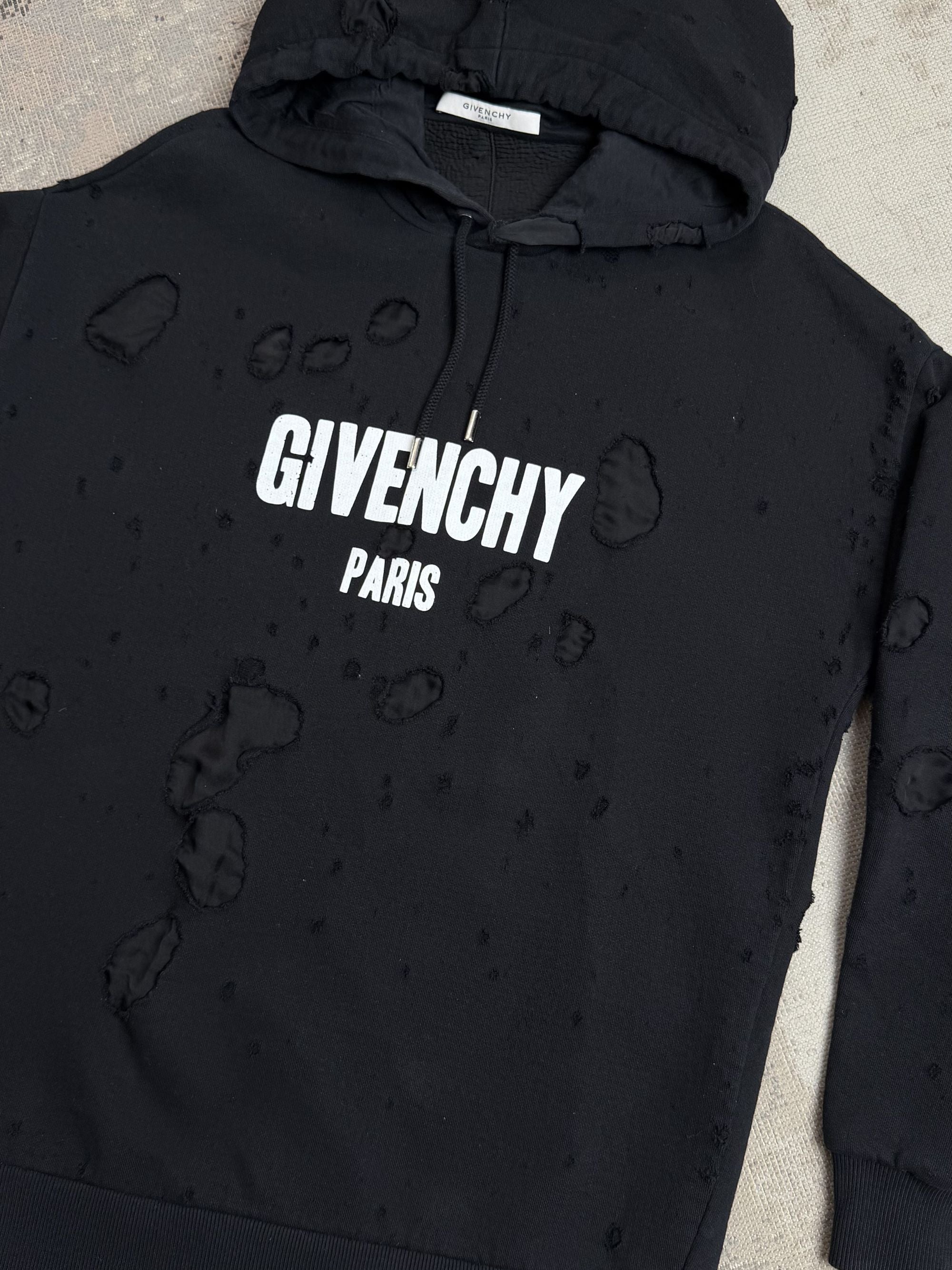 Givenchy Distressed Hoodie - Black Givenchy