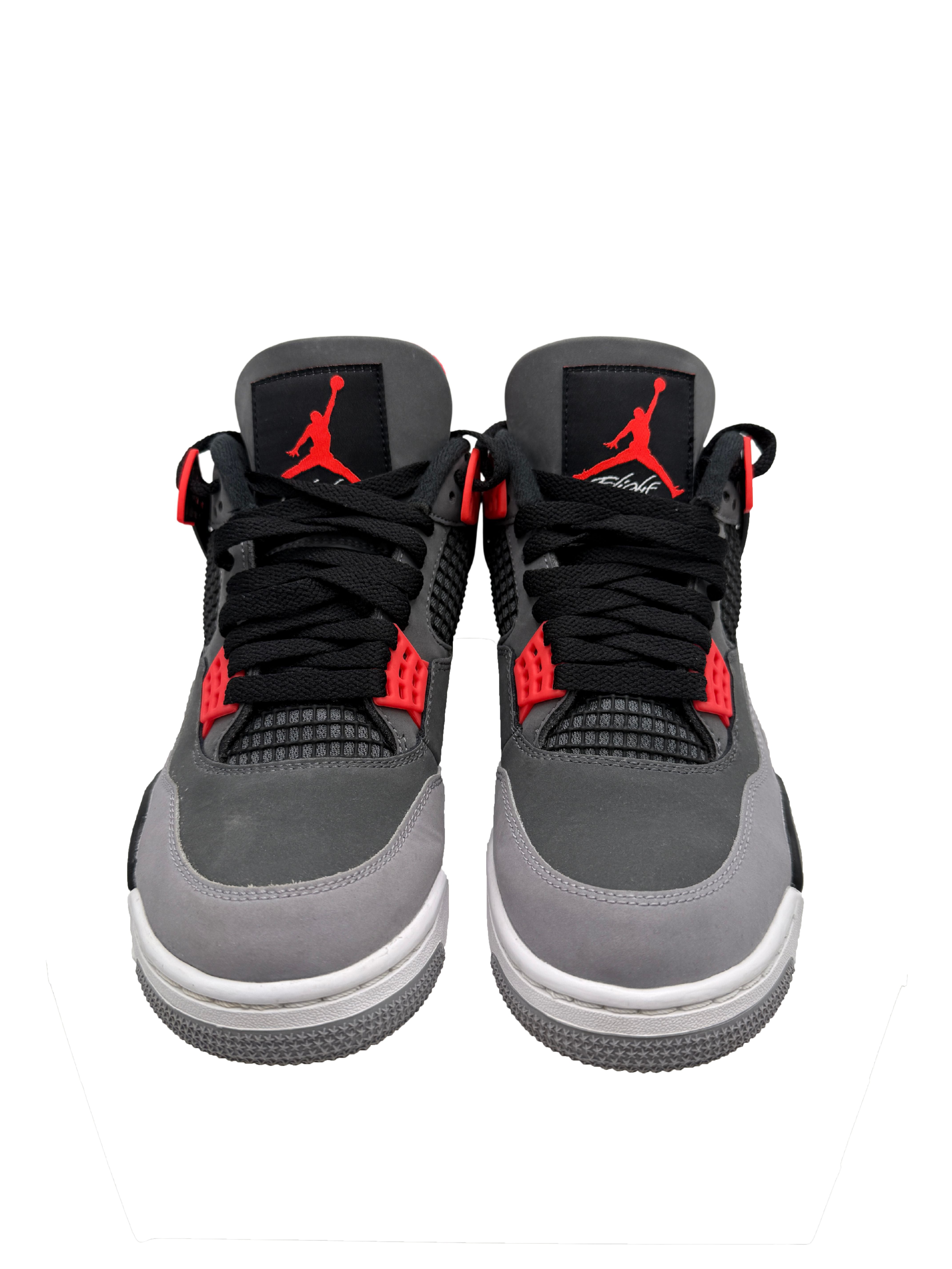 Nike Air Jordan 4 Retro Infrared Trainer - Grey