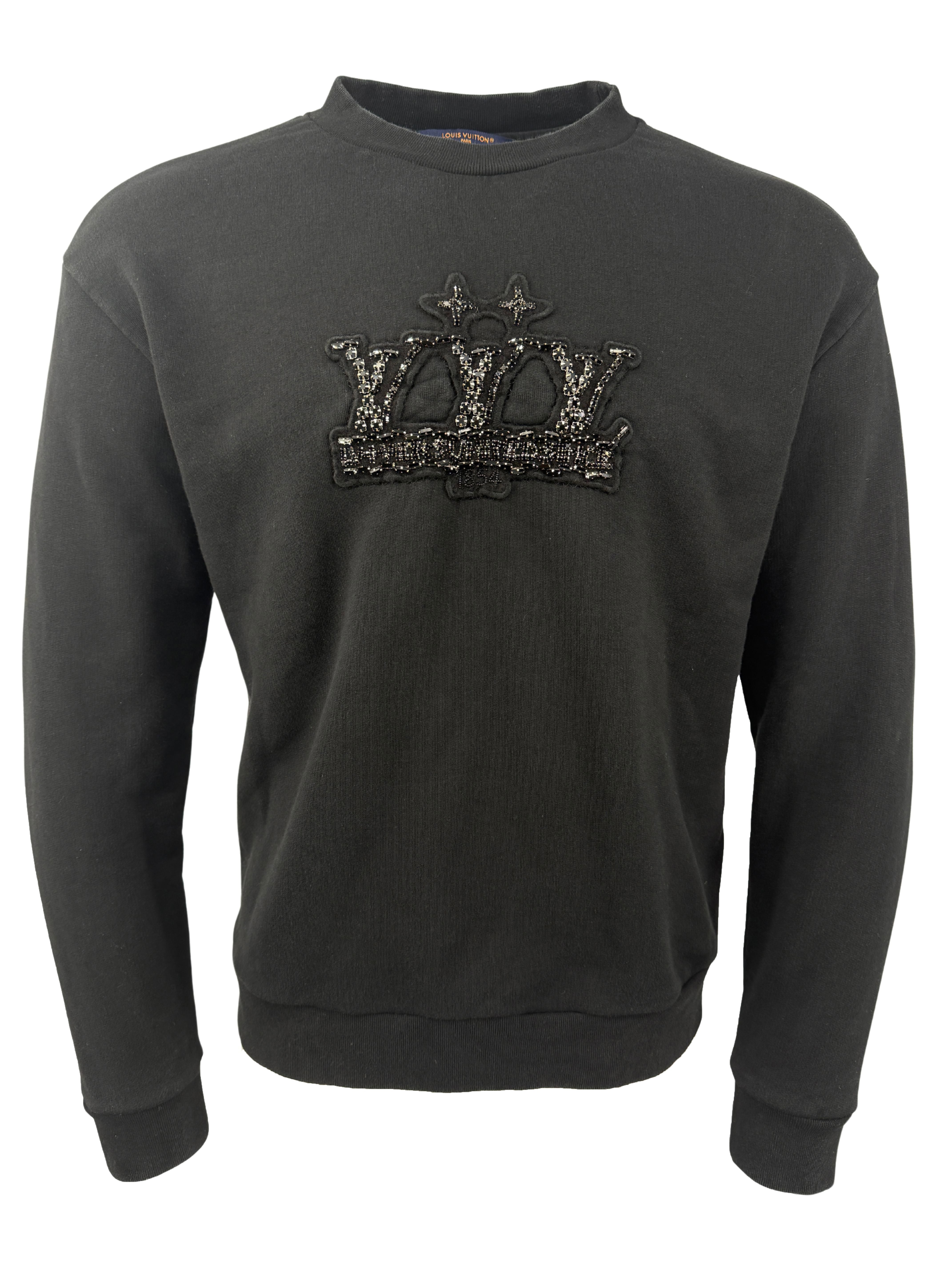 Louis Vuitton Embellished Signature Patch Sweatshirt - Black