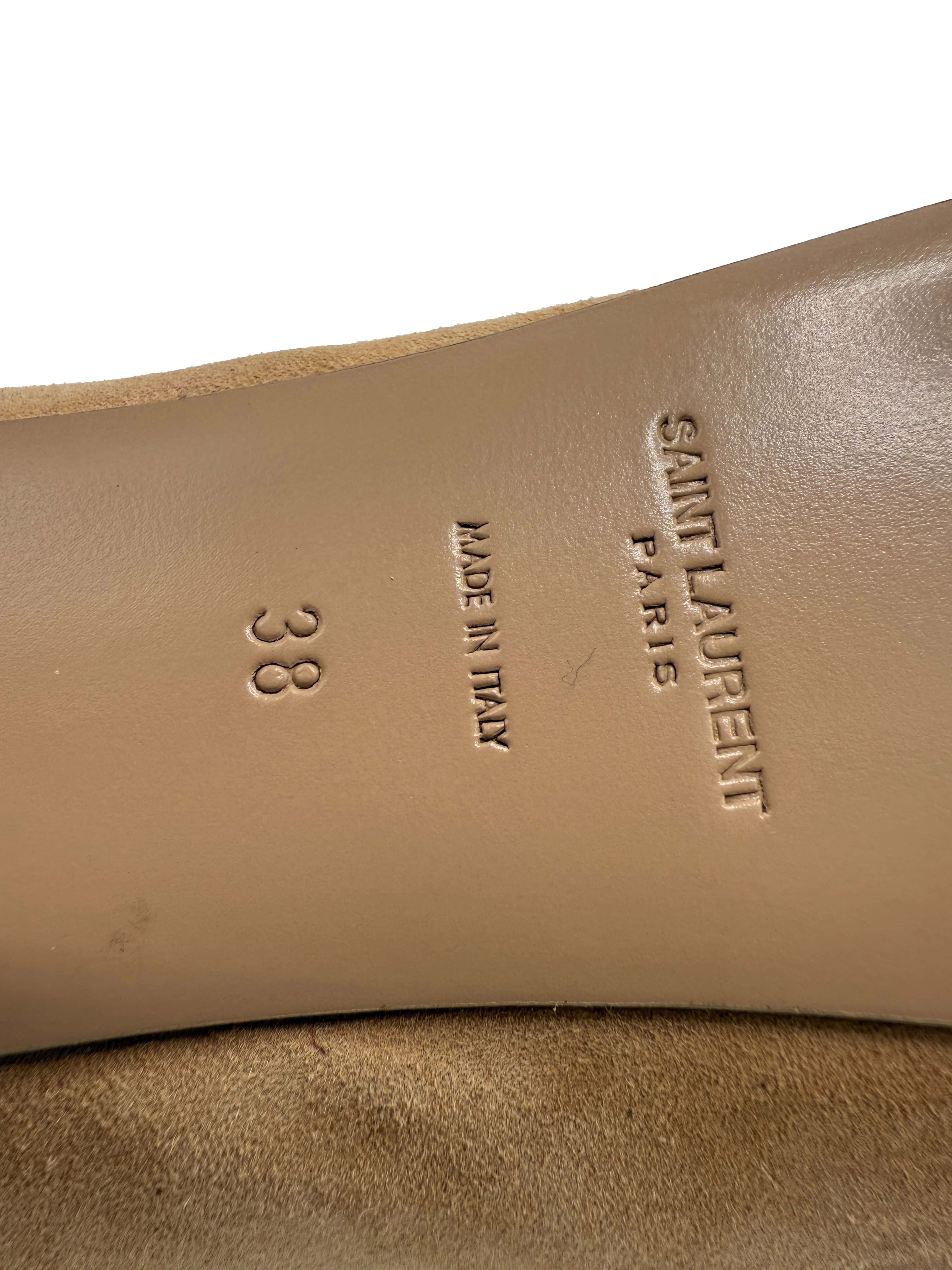 Yves Saint Laurent Tribtoo Suede Platform Pumps - Nude