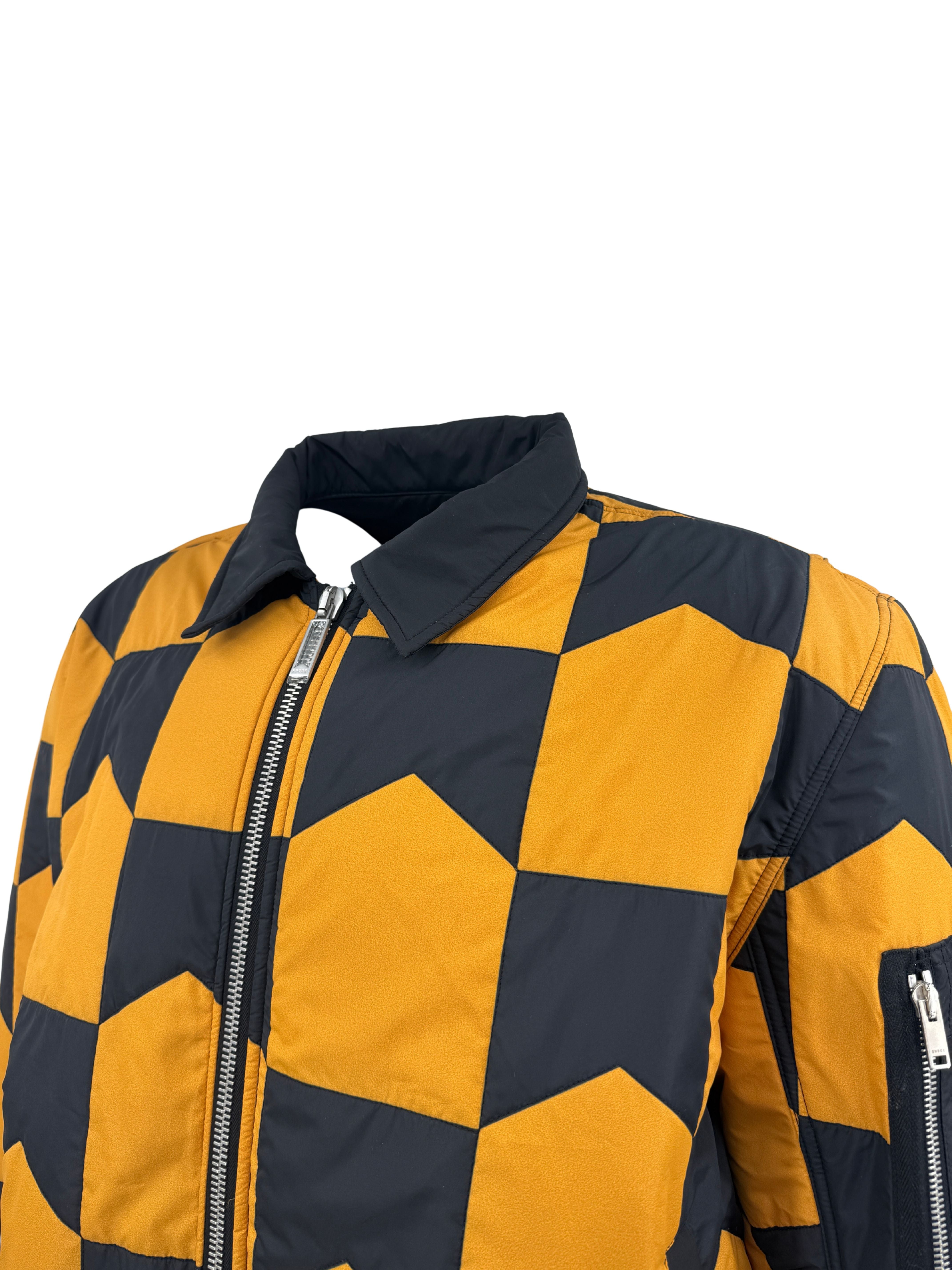 Rhude Chevron Quilted Puffer Jacket - Orange (Unused)