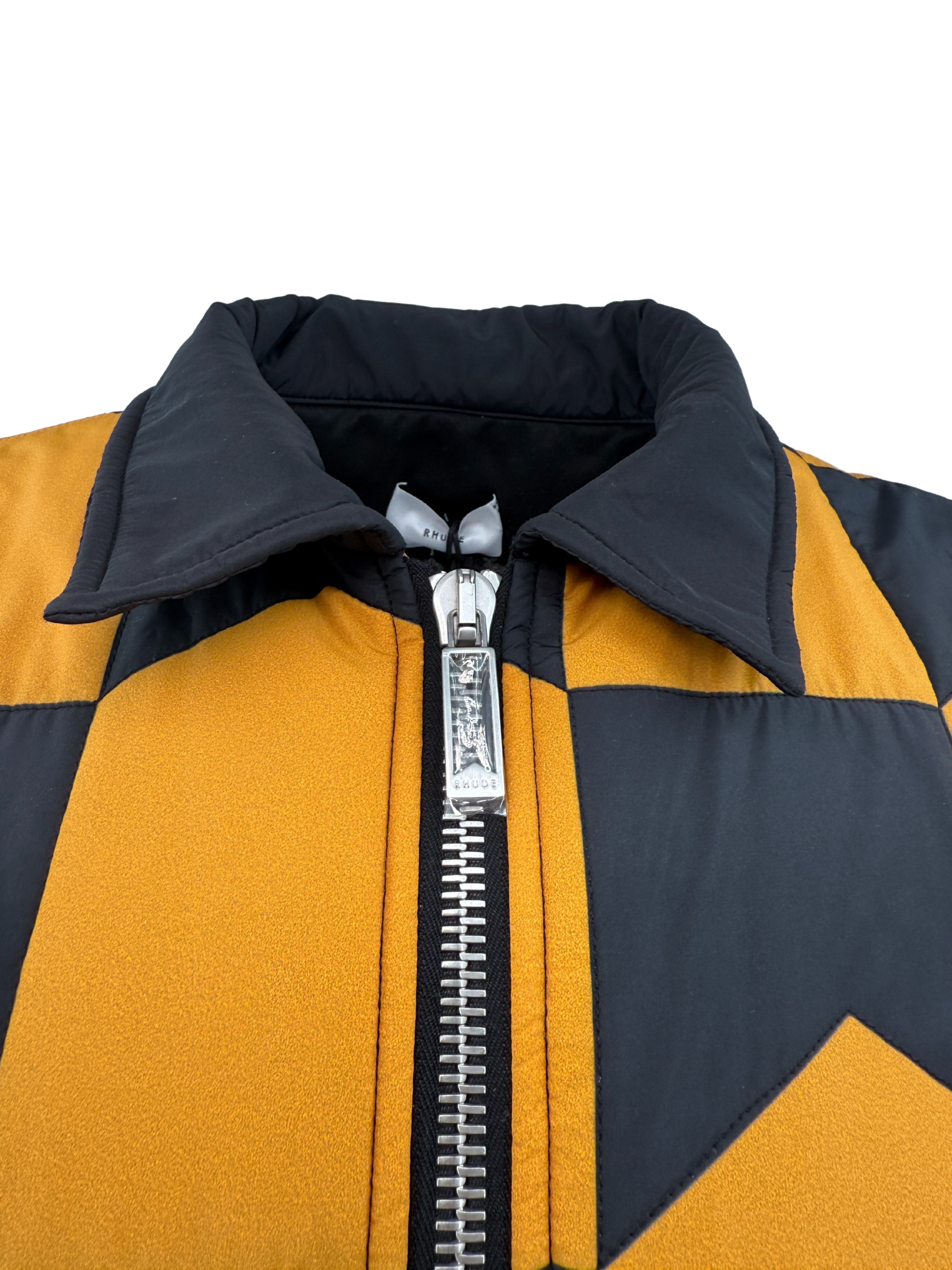 Rhude Chevron Quilted Puffer Jacket - Orange (Unused)