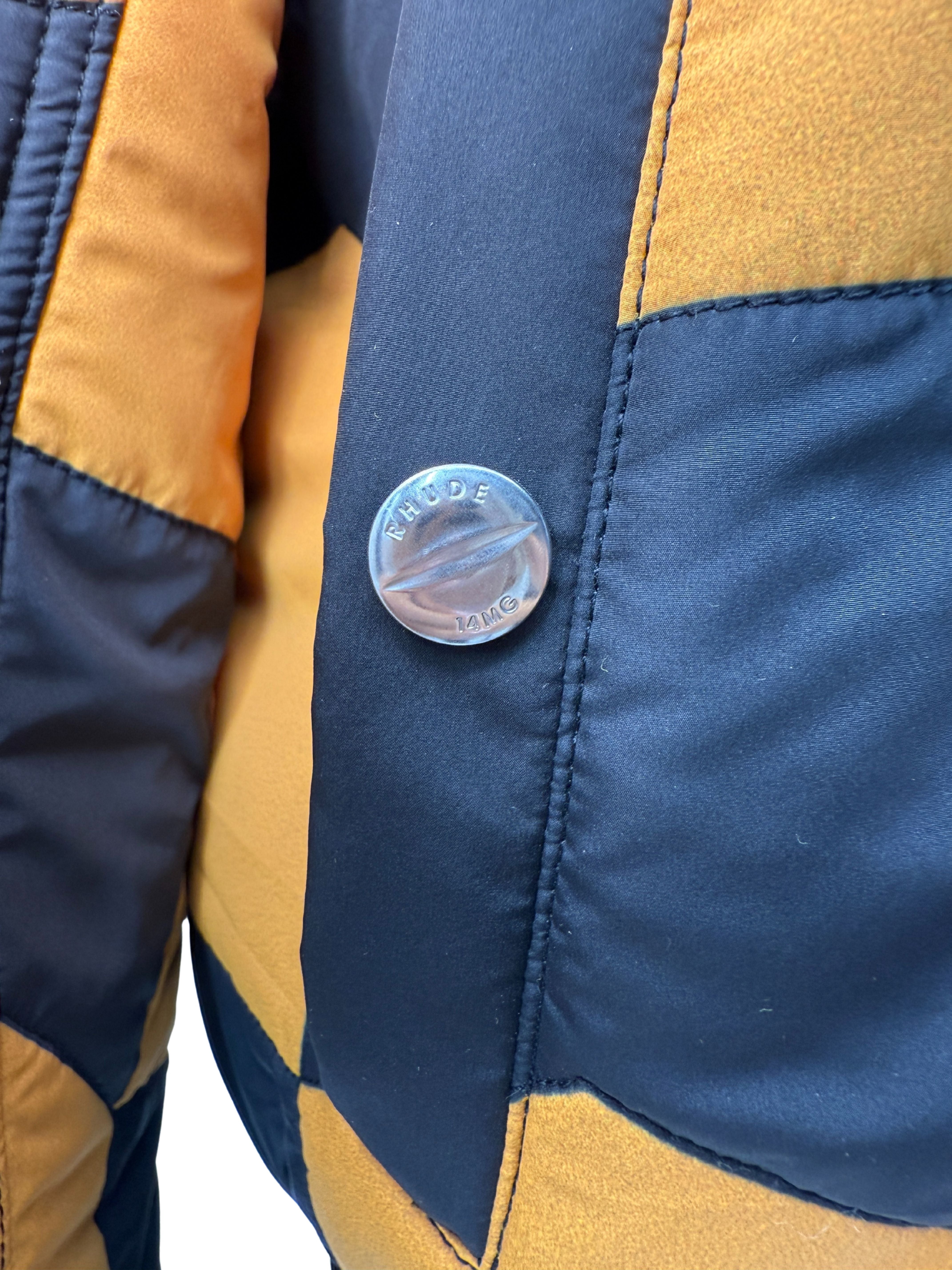 Rhude Chevron Quilted Puffer Jacket - Orange (Unused)