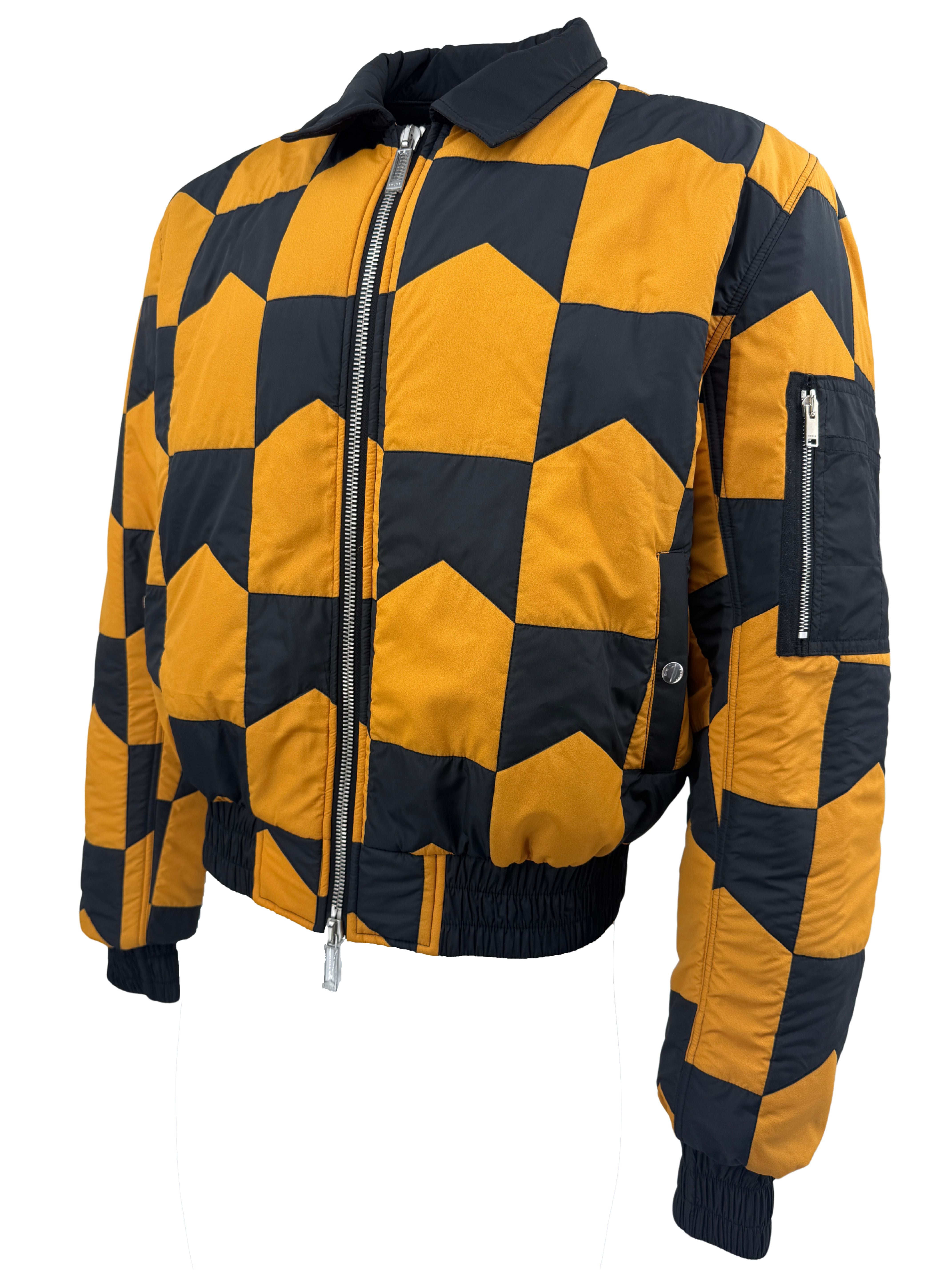 Rhude Chevron Quilted Puffer Jacket - Orange (Unused)