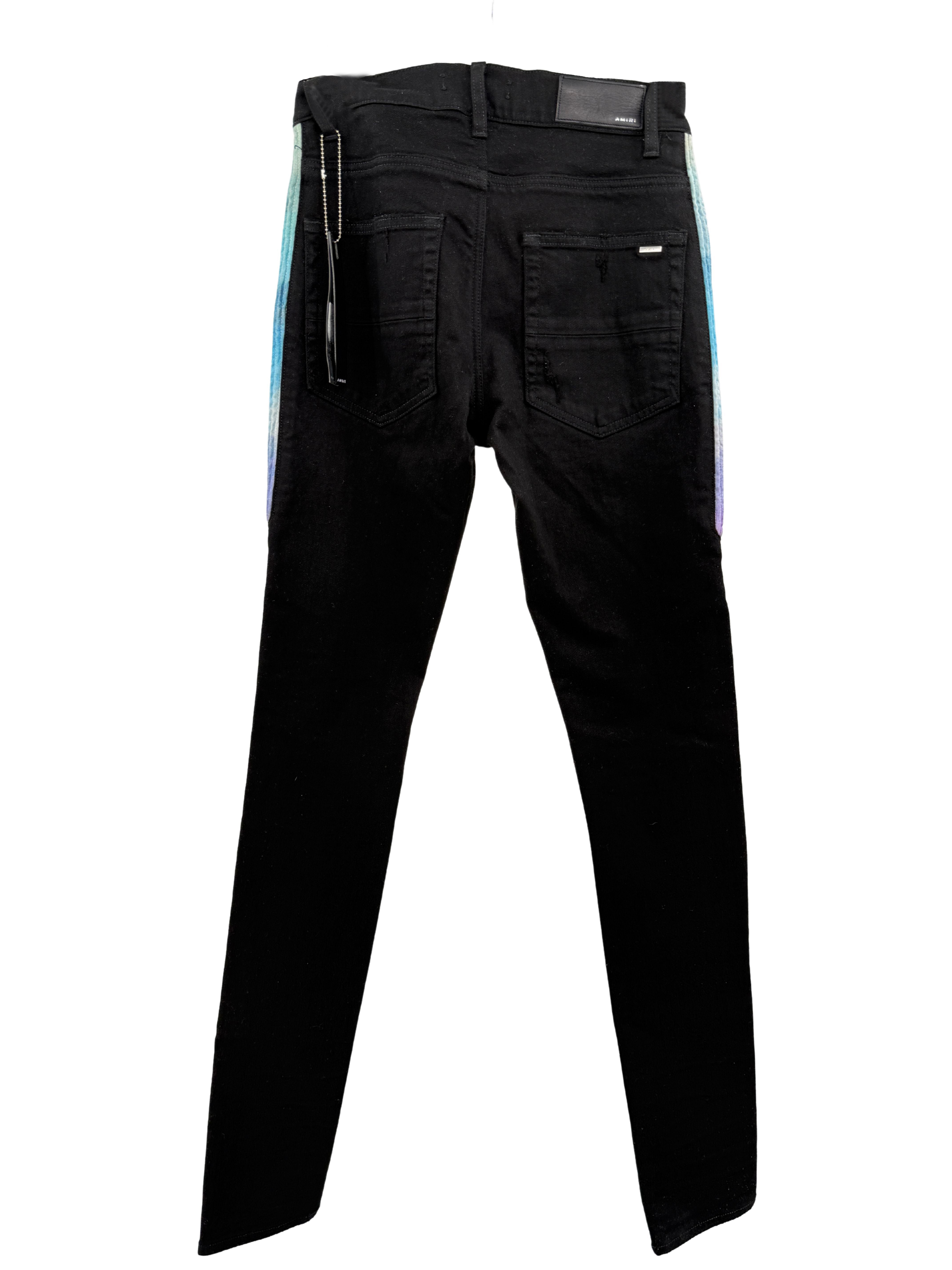 Amiri Watercolour Half Track Jeans - Black Amiri