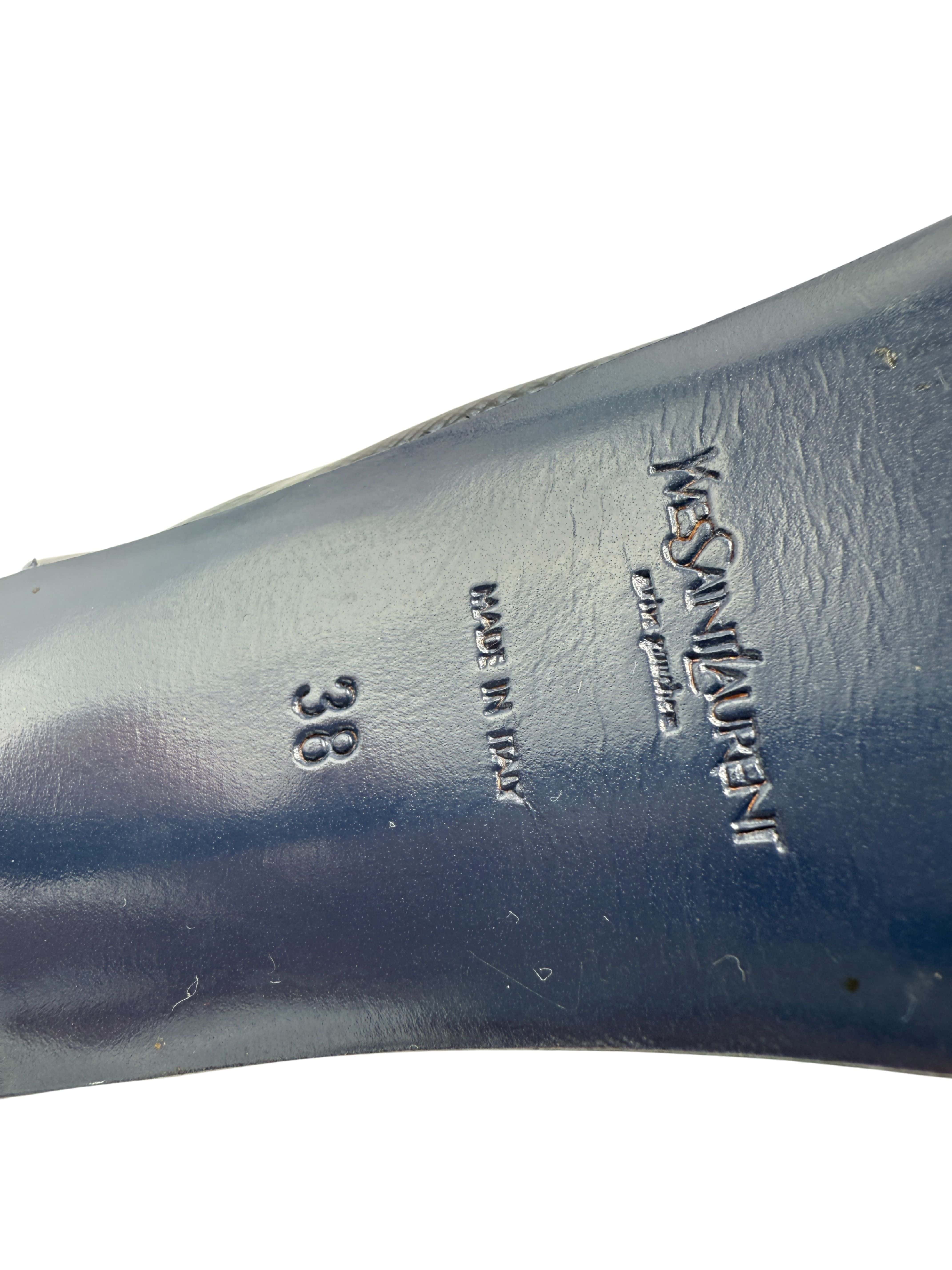 Yves Saint Laurent Tribtoo Slingback Platform Heels - Blue