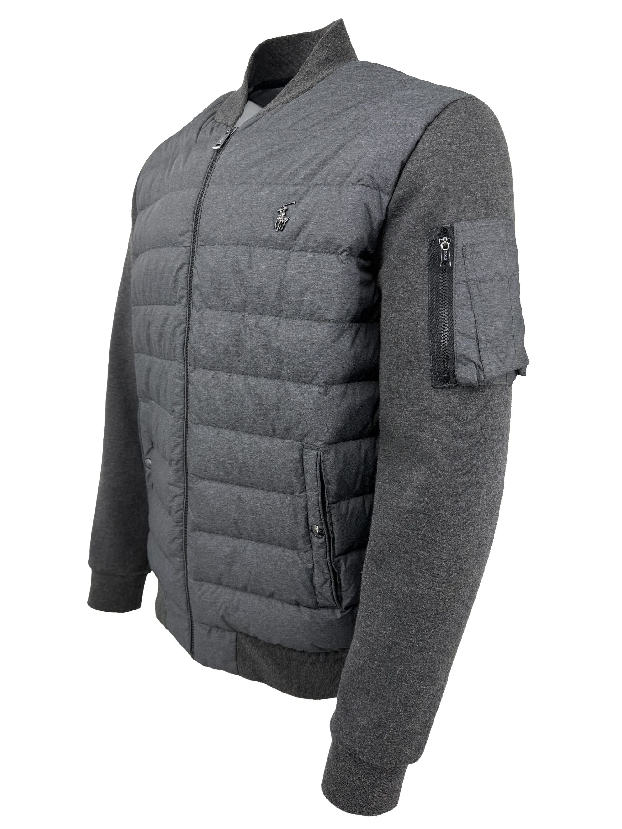 Ralph Lauren Knit Hybrid Bomber Jacket - Grey Ralph Lauren