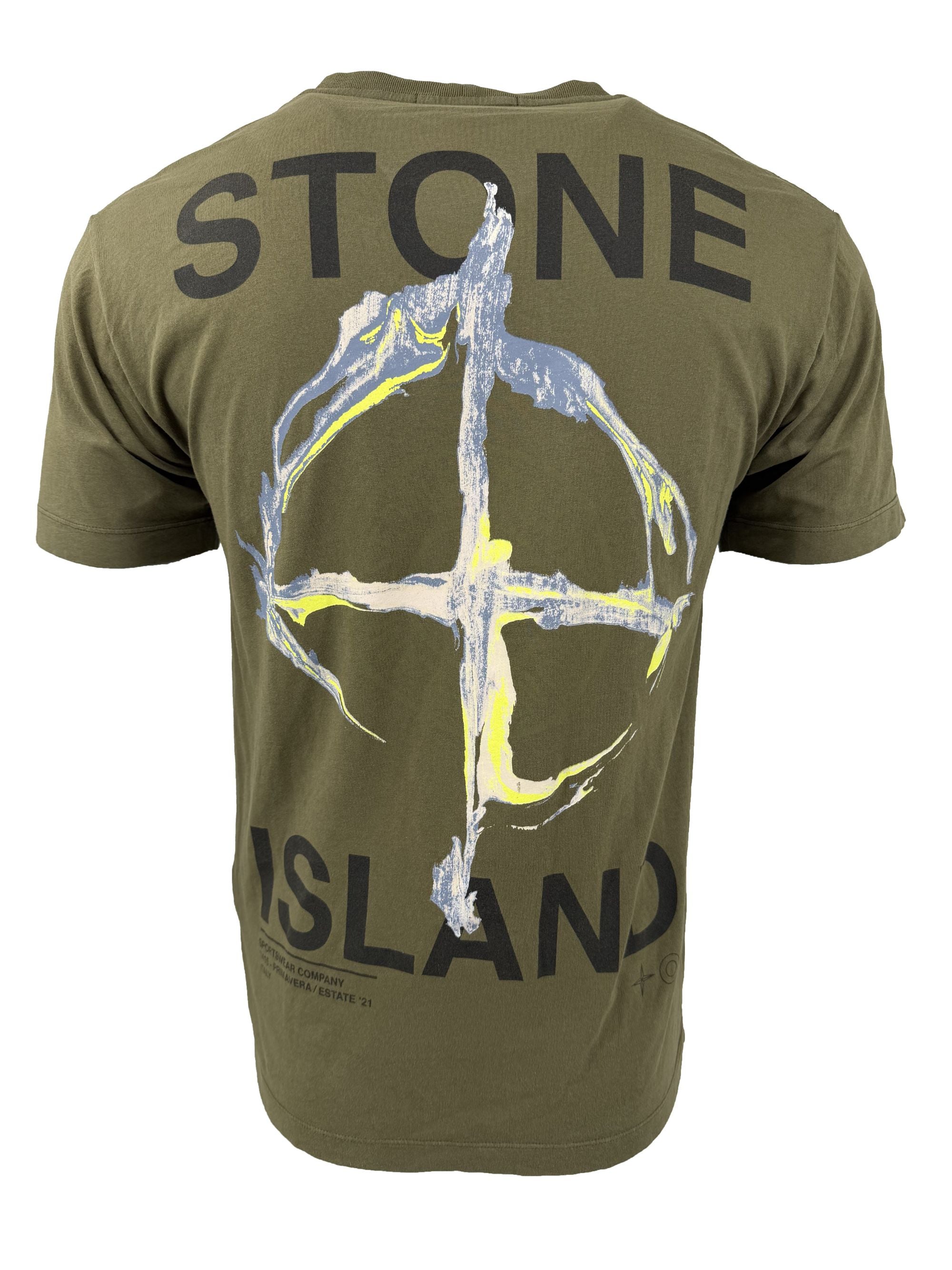 Stone Island Compass Print T-Shirt - Khaki Stone Island