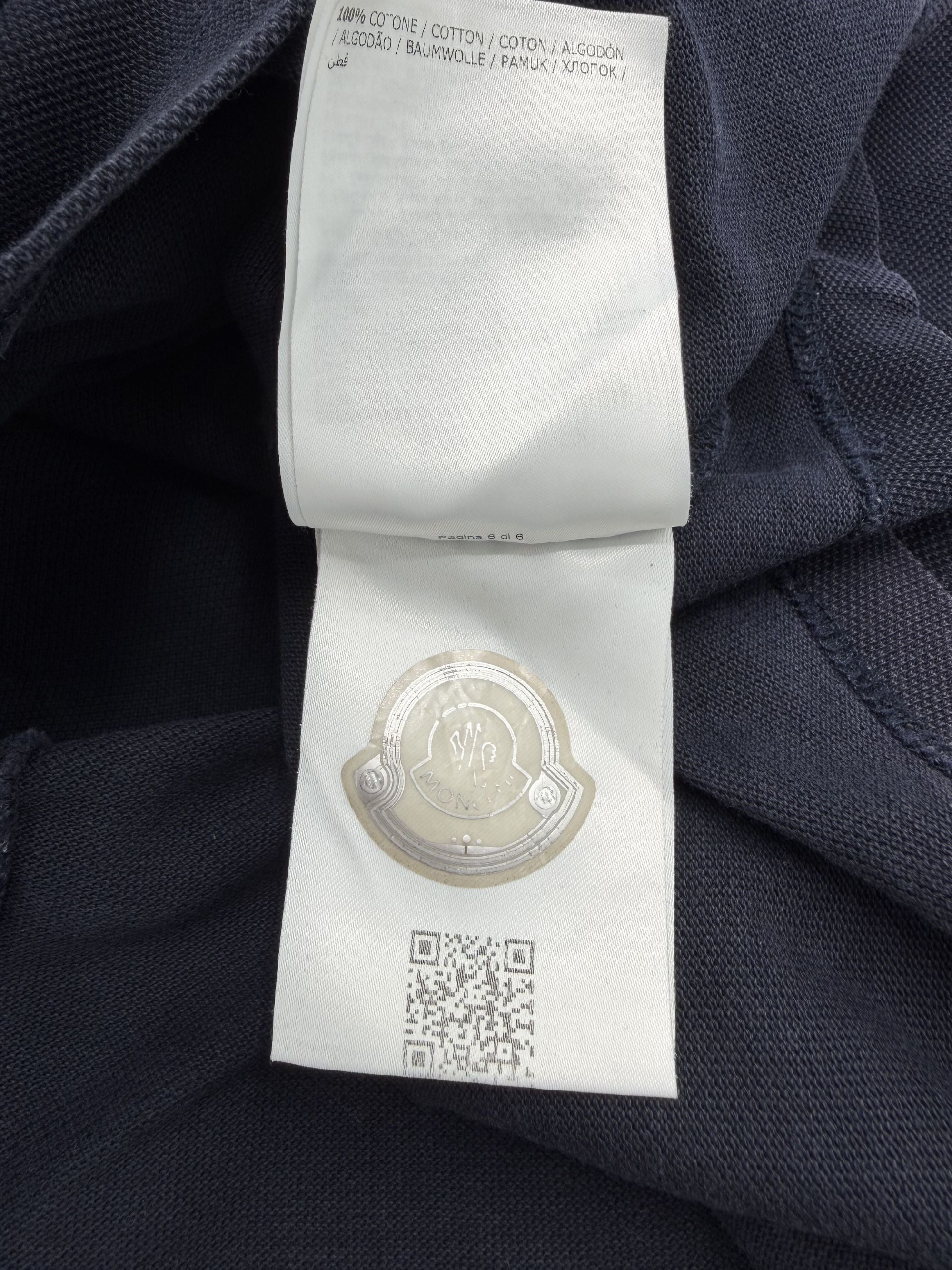 Moncler Stripe Collar Polo - Navy Moncler