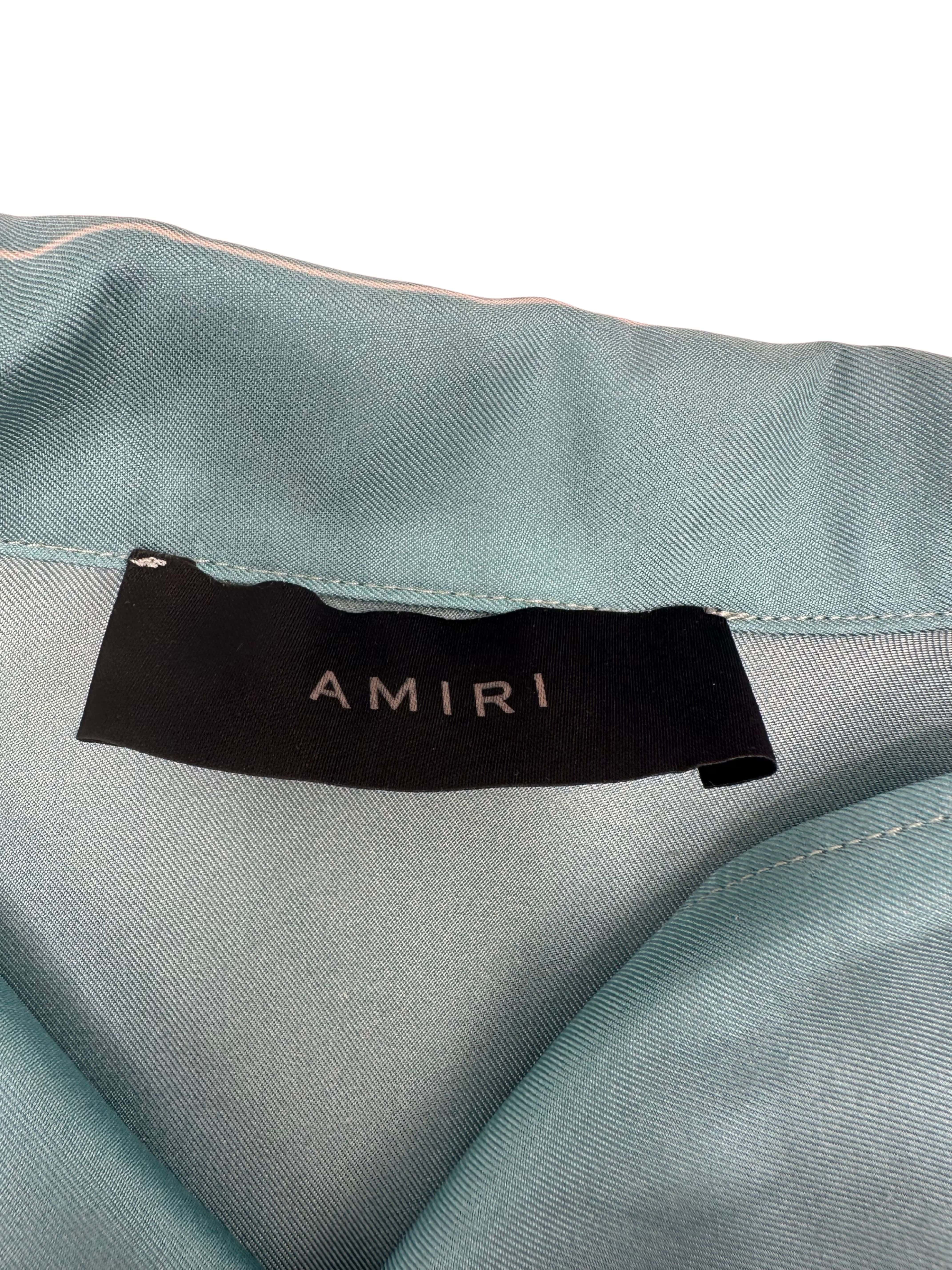 Amiri Records Silk Shirt - Blue Amiri
