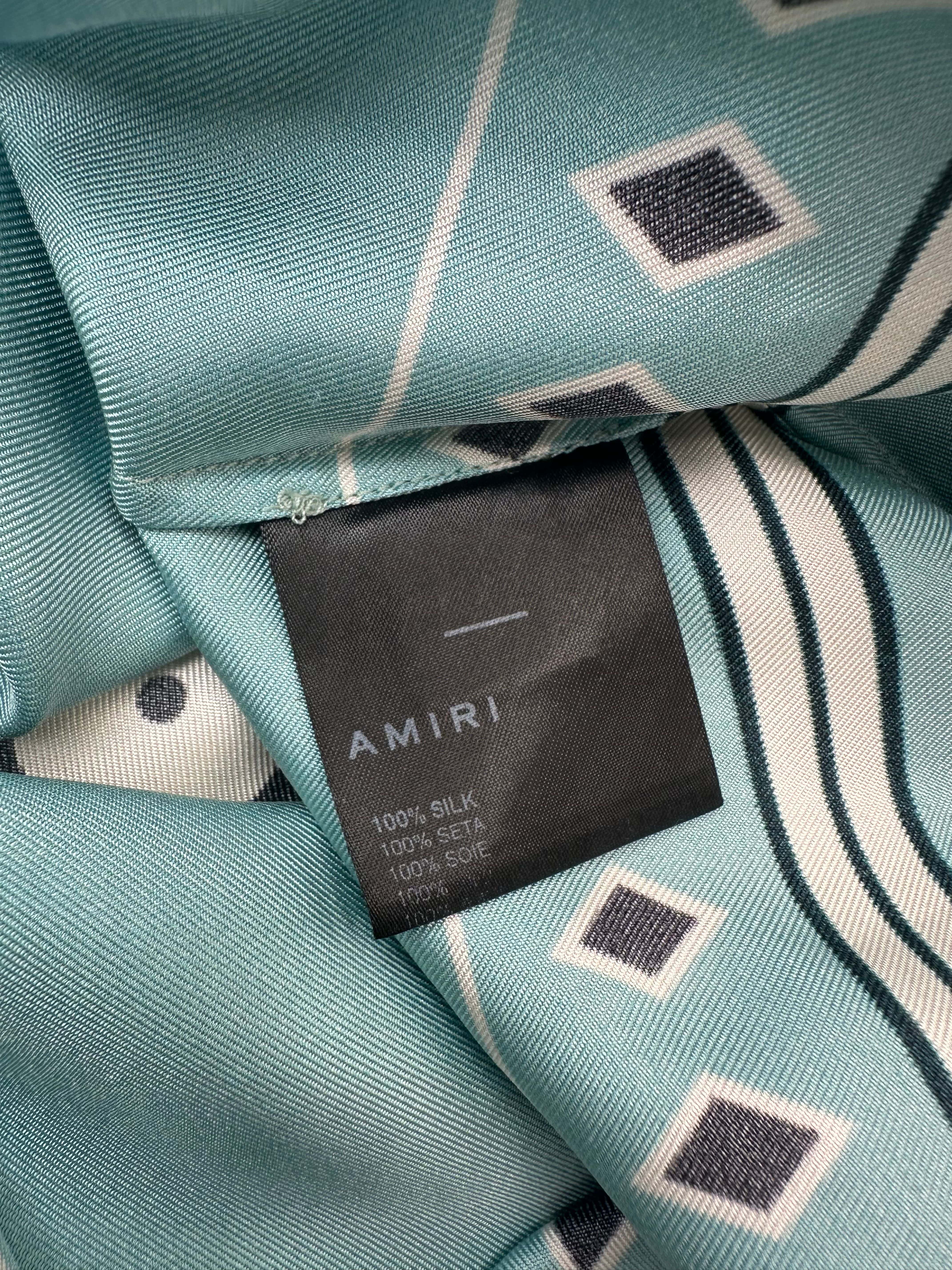 Amiri Records Silk Shirt - Blue Amiri