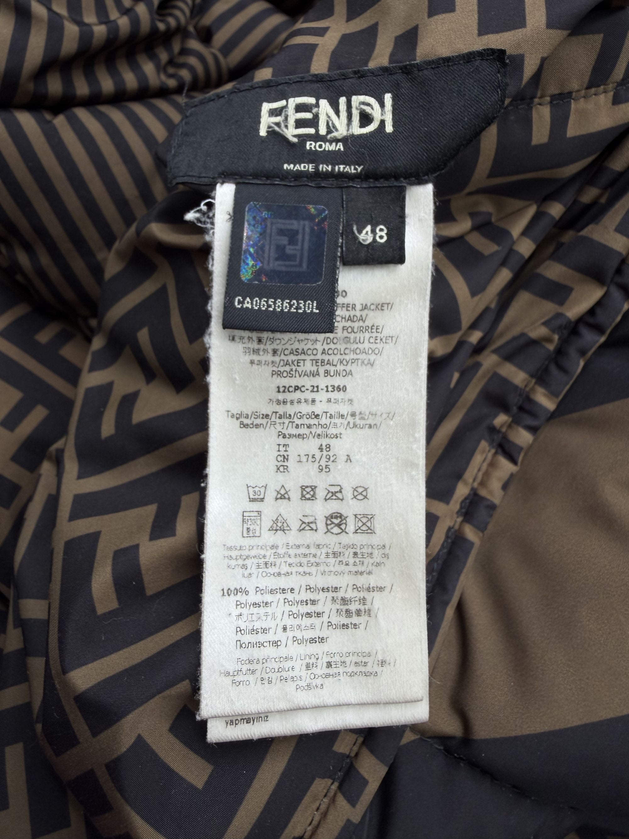 Fendi FF Logo Reversible Down Jacket - Brown (Copy) Fendi