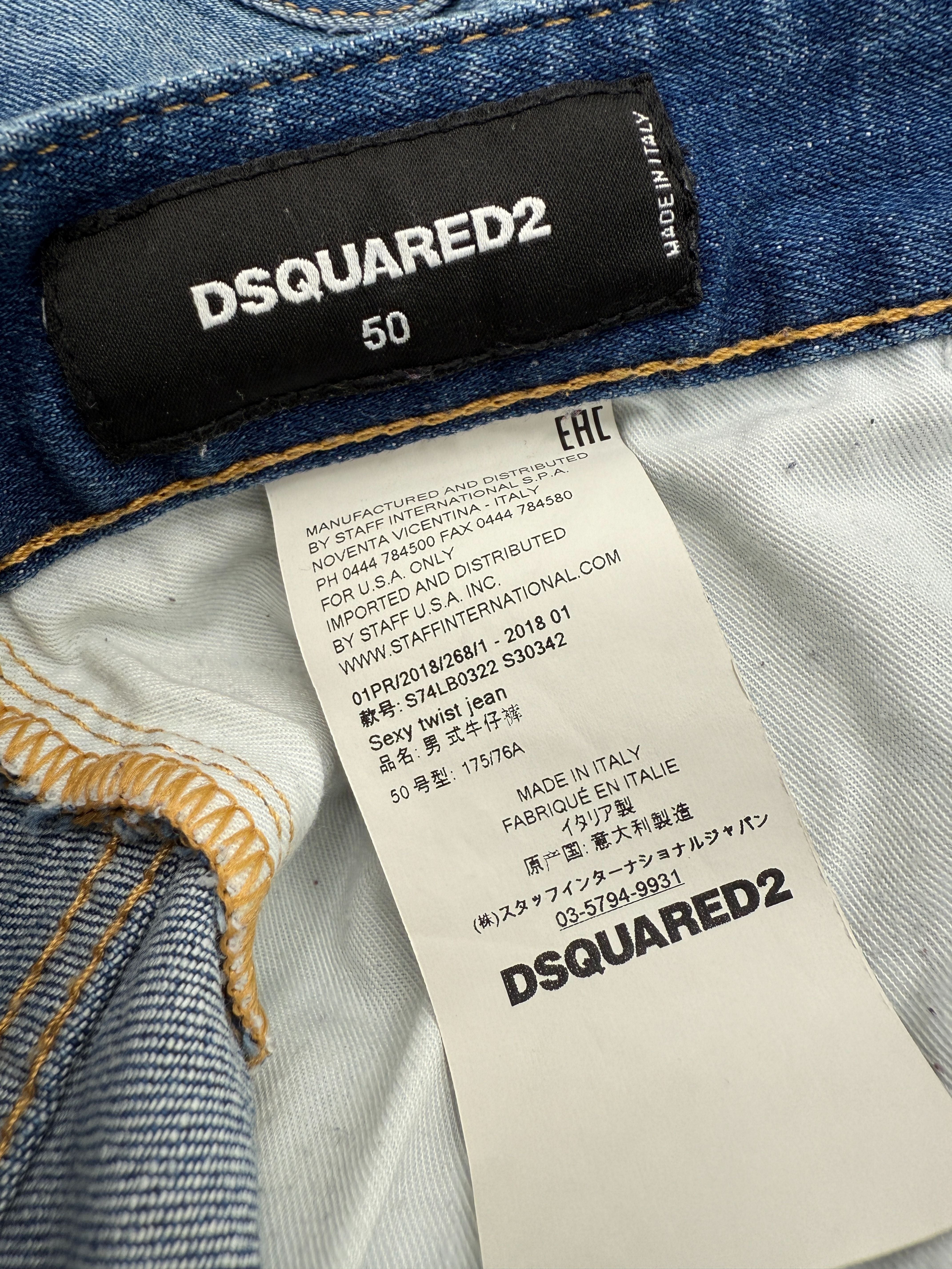 Dsquared2 Distressed Sexy Twist Jeans - Dark Blue Dsquared2