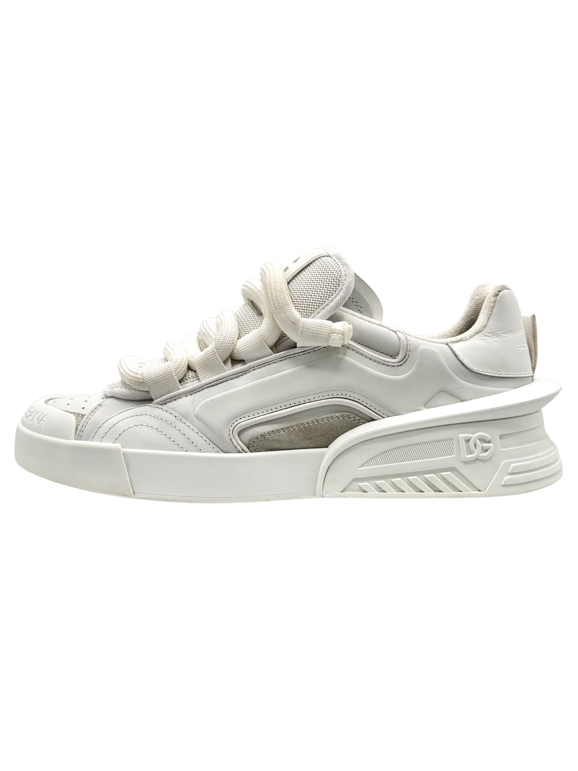 Dolce & Gabbana Leather Low Sneakers - White Dolce & Gabbana