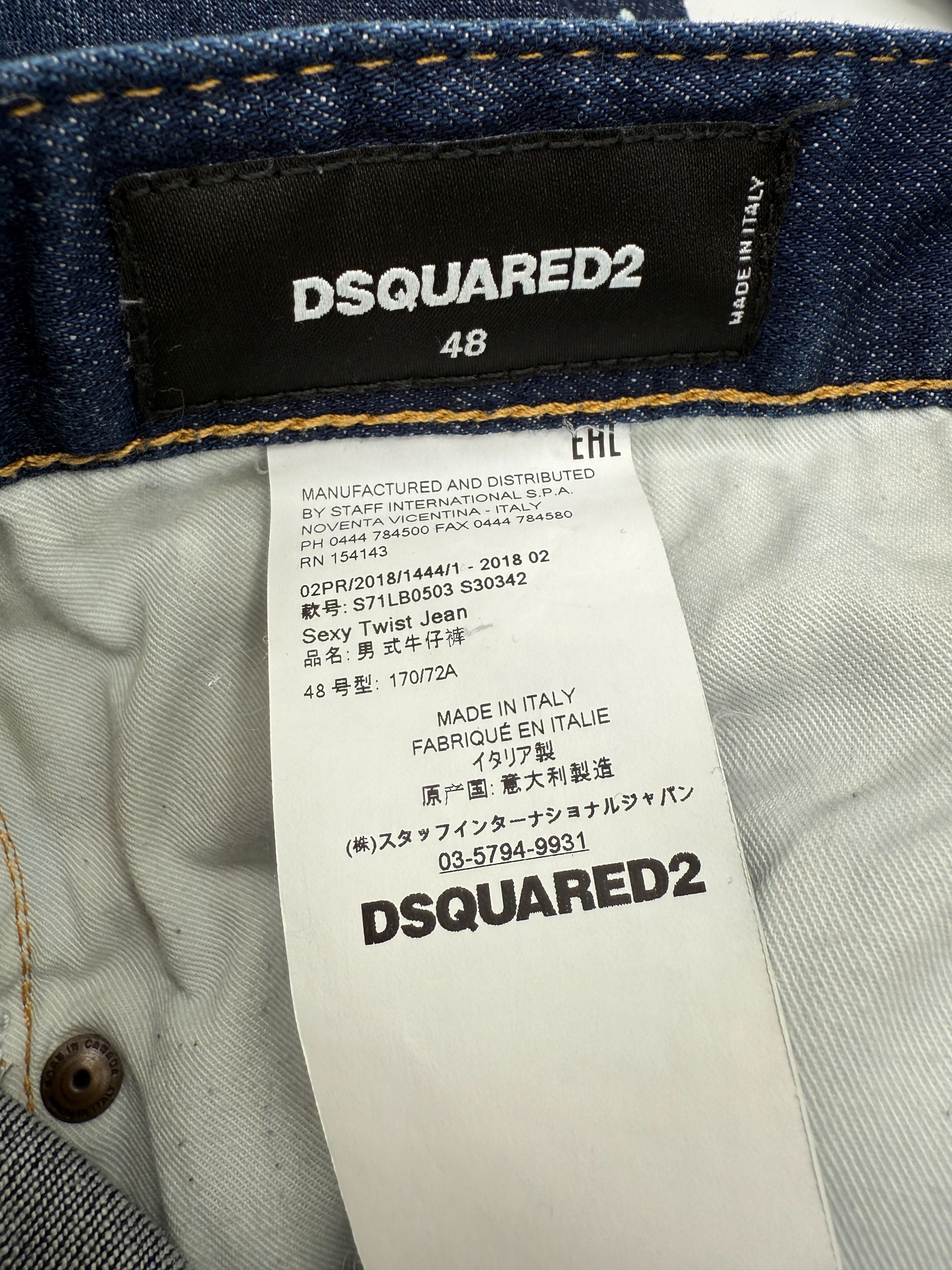 Dsquared2 Distressed Sexy Twist Jeand - Dark Blue