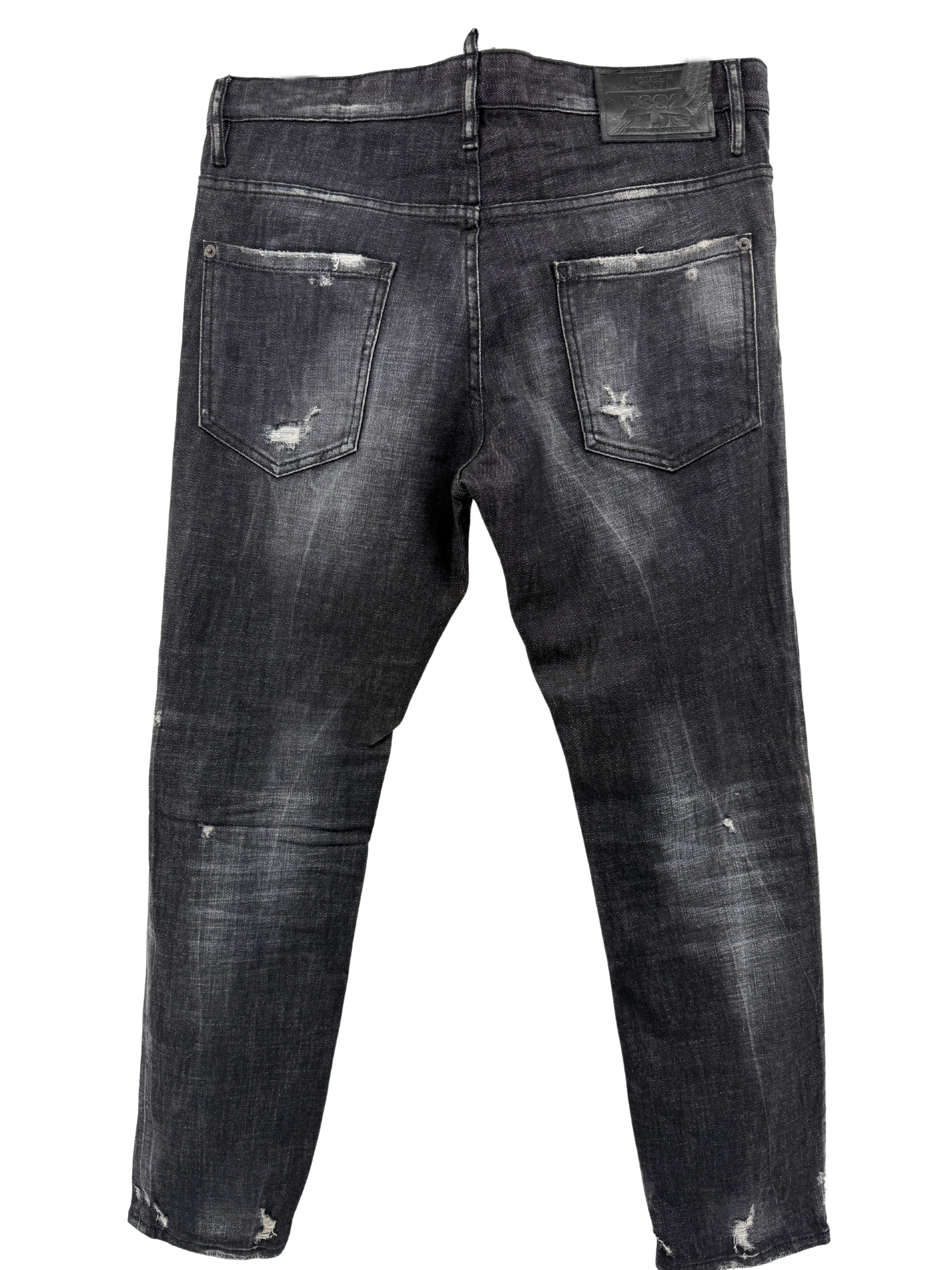 Dsquared2 Distressed Skater Jean - Washed Black