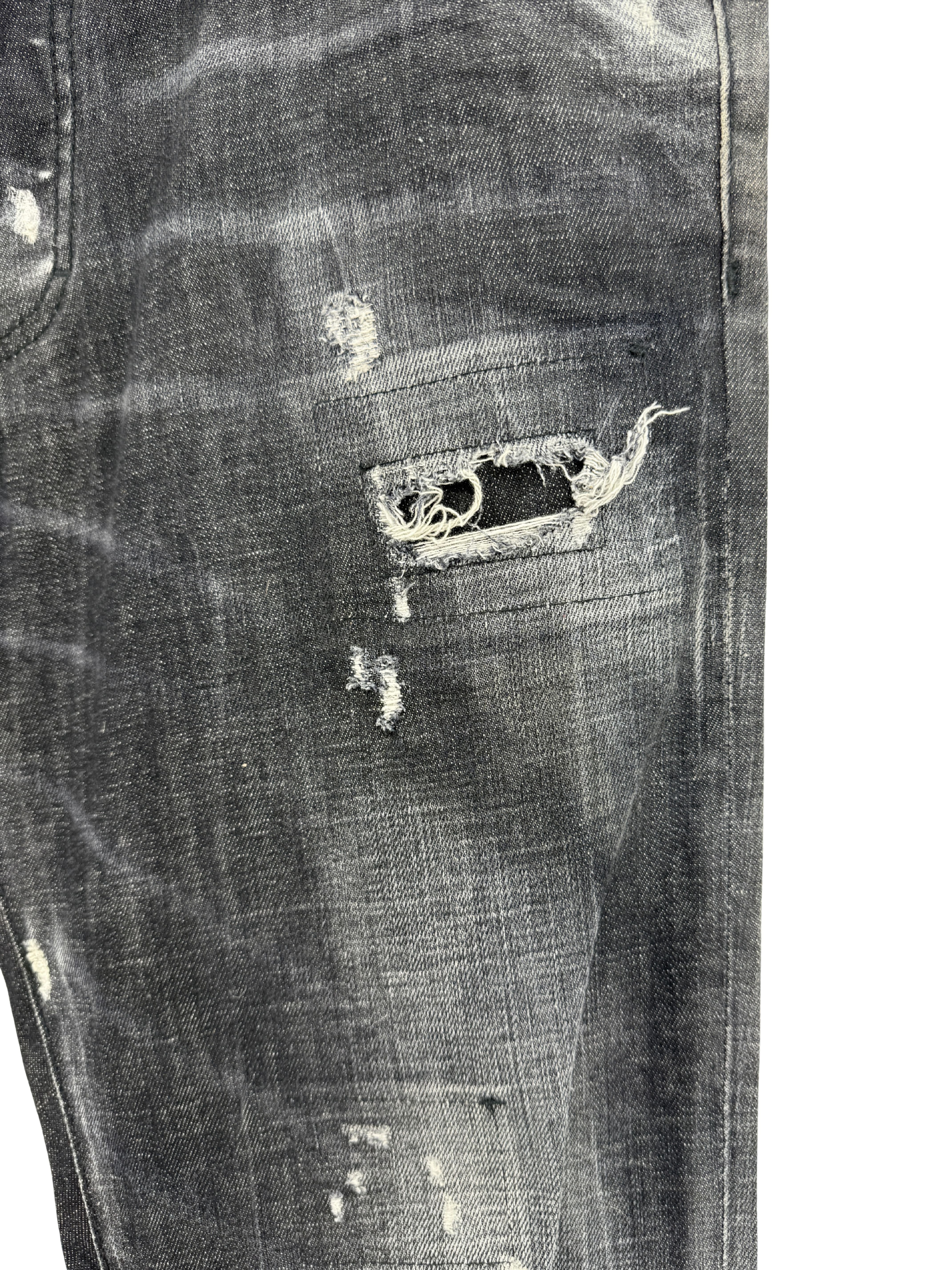 Dsquared2 Distressed Skater Jean - Washed Black
