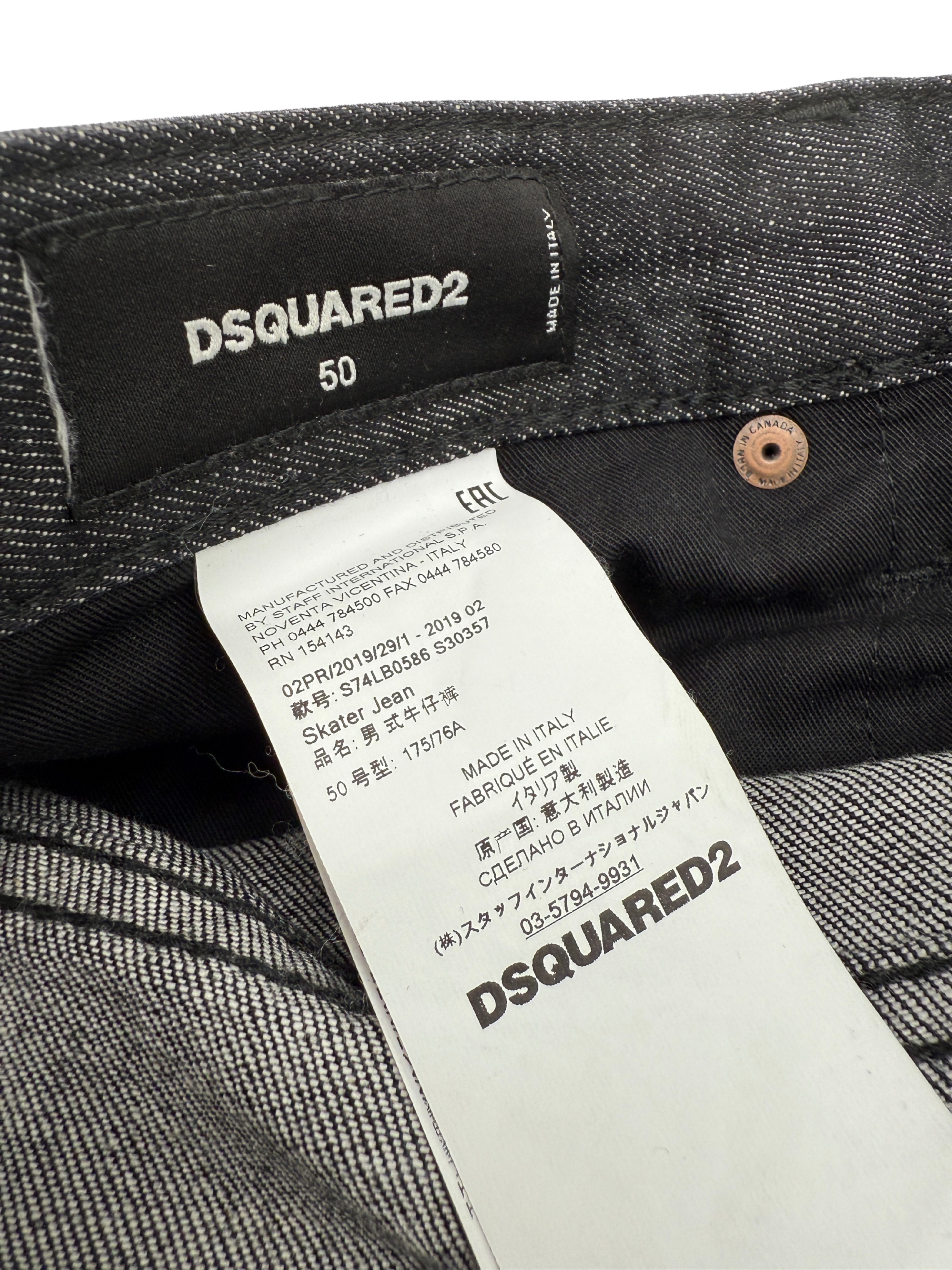 Dsquared2 Distressed Skater Jean - Washed Black