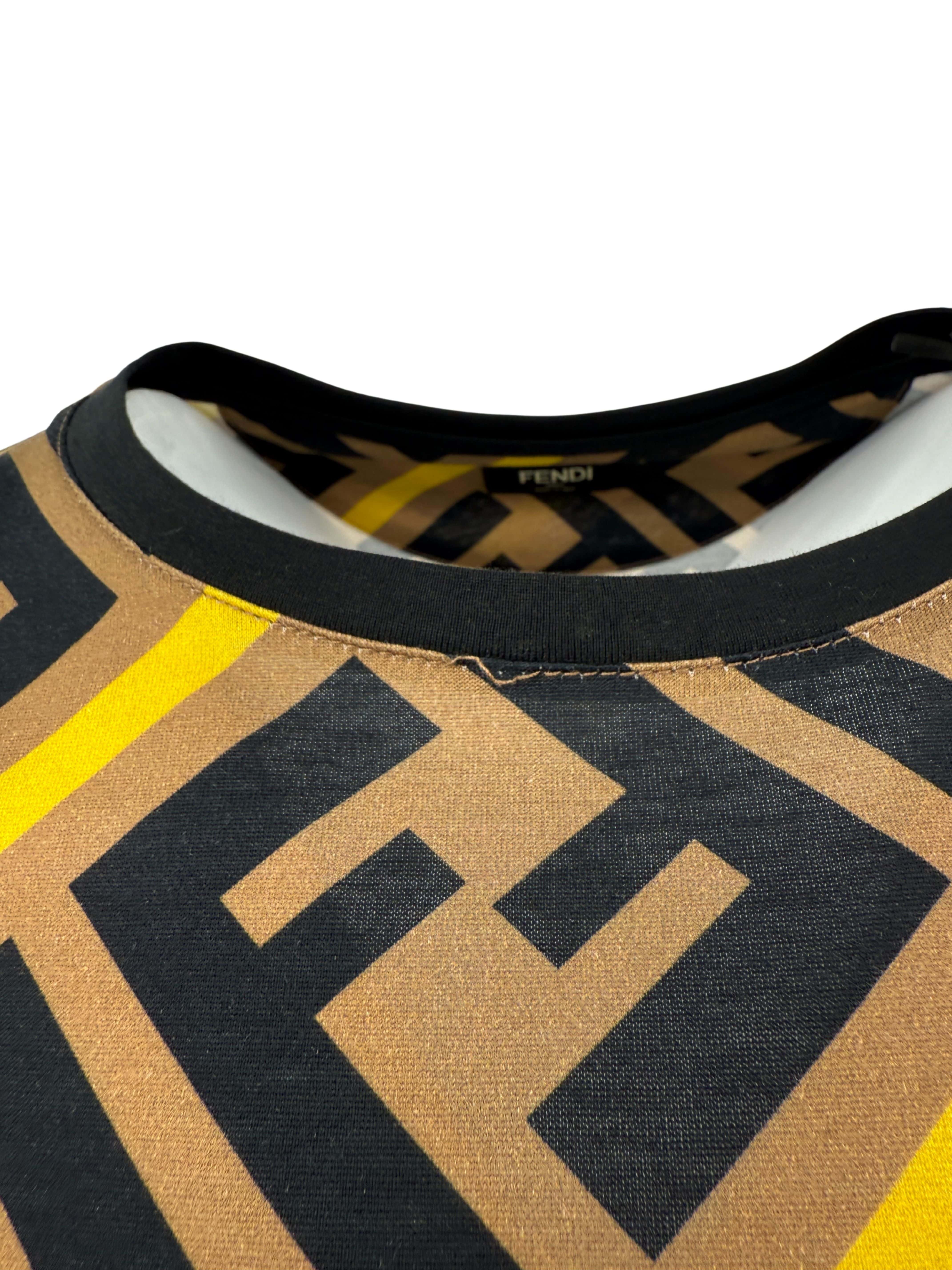 Fendi FF Stripe T-Shirt - Brown (Unused) Fendi