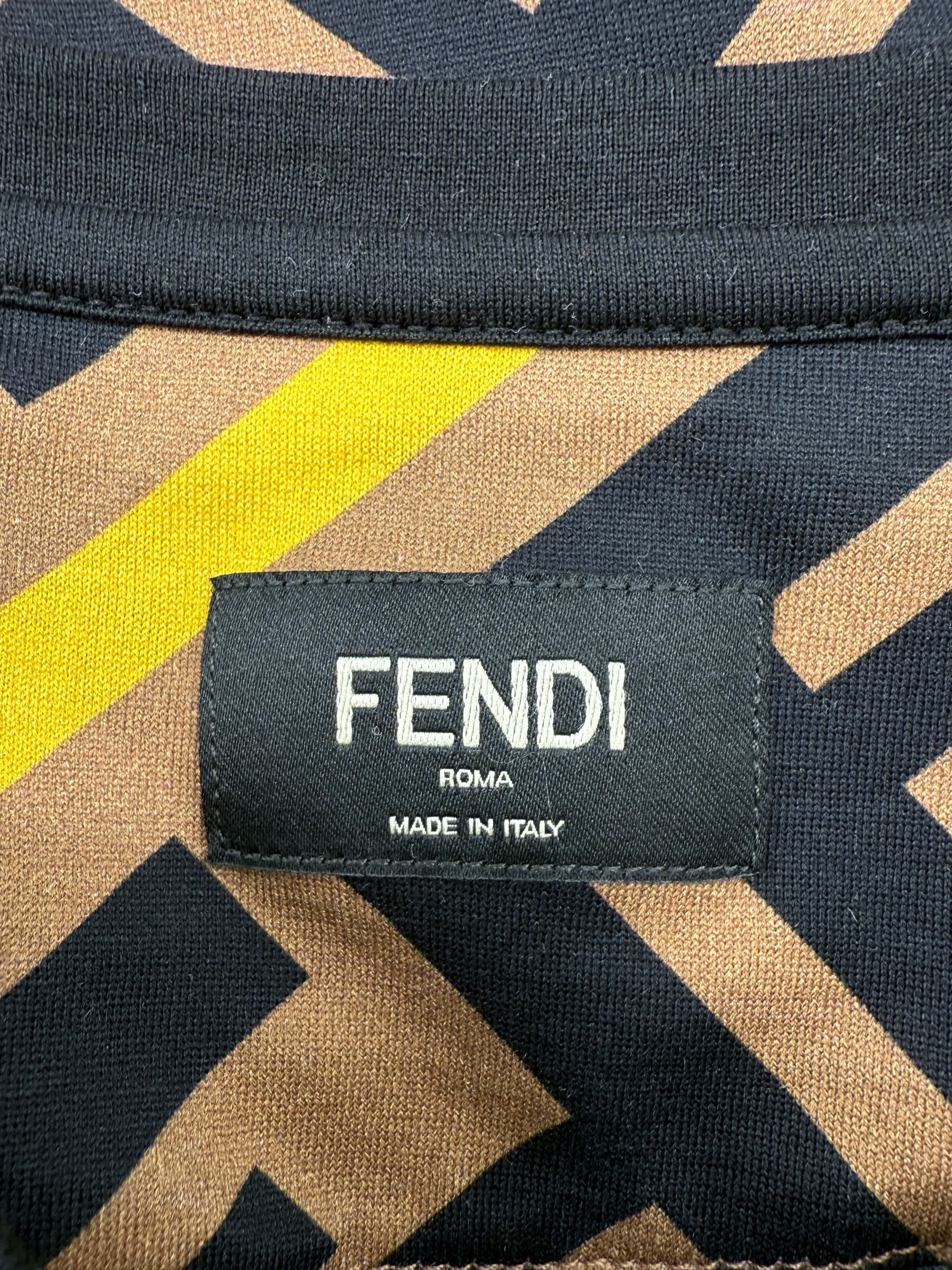 Fendi FF Stripe T-Shirt - Brown (Unused) Fendi