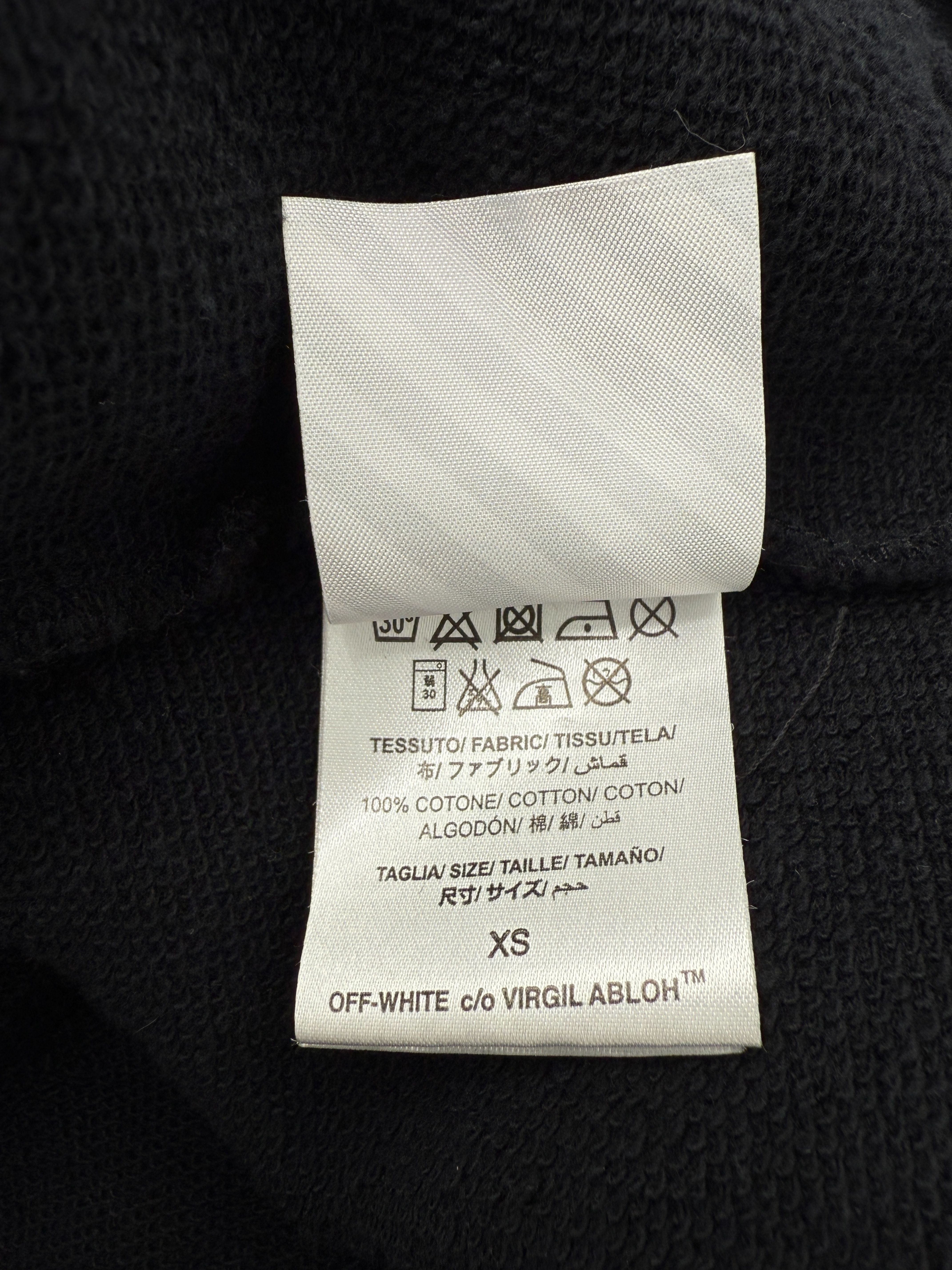 Off-White Brushed Paint Zip-Up Hoodie - Black