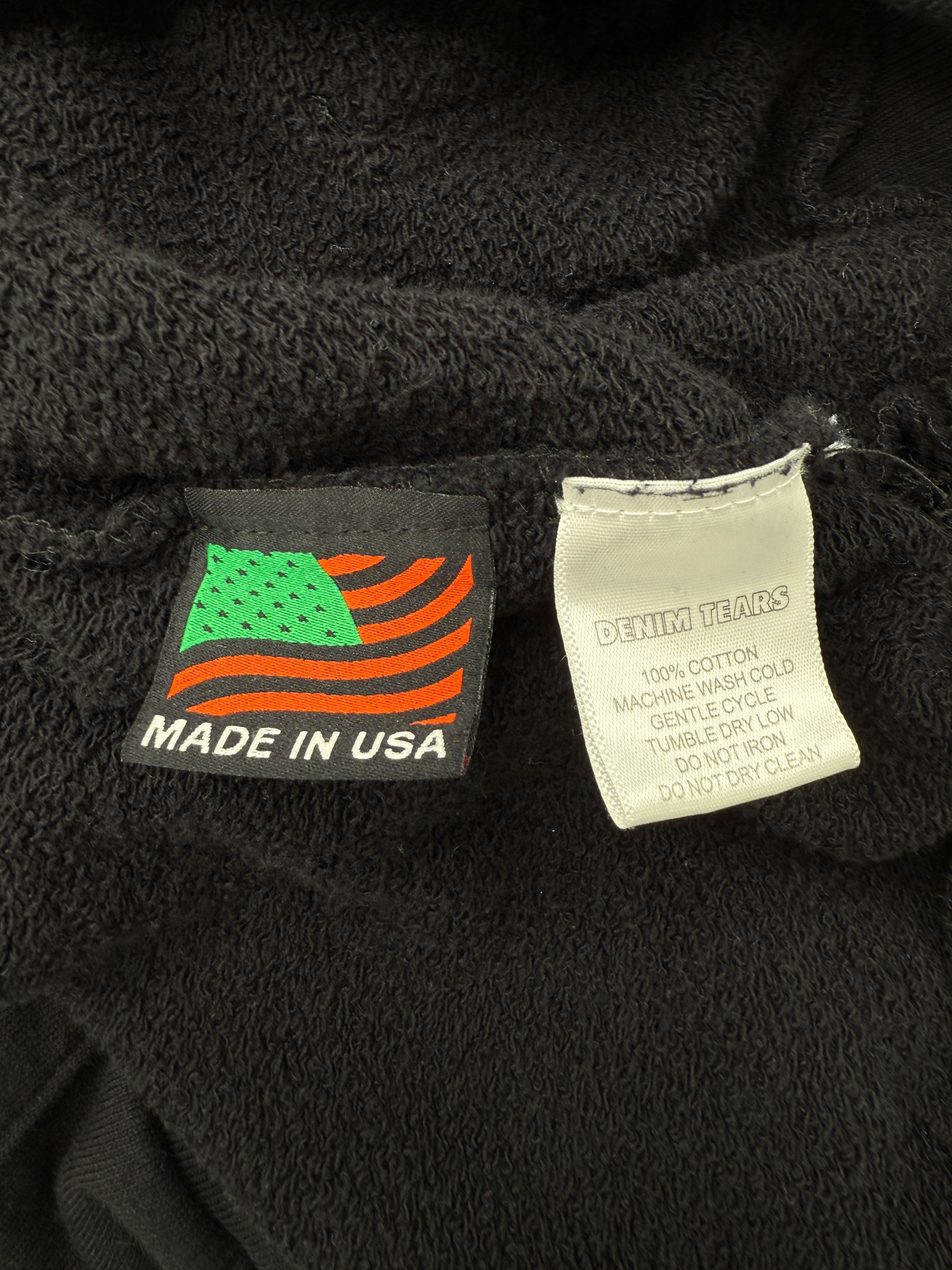 Denim Tears African Diaspora Goods White Puff Print Hoodie - Black