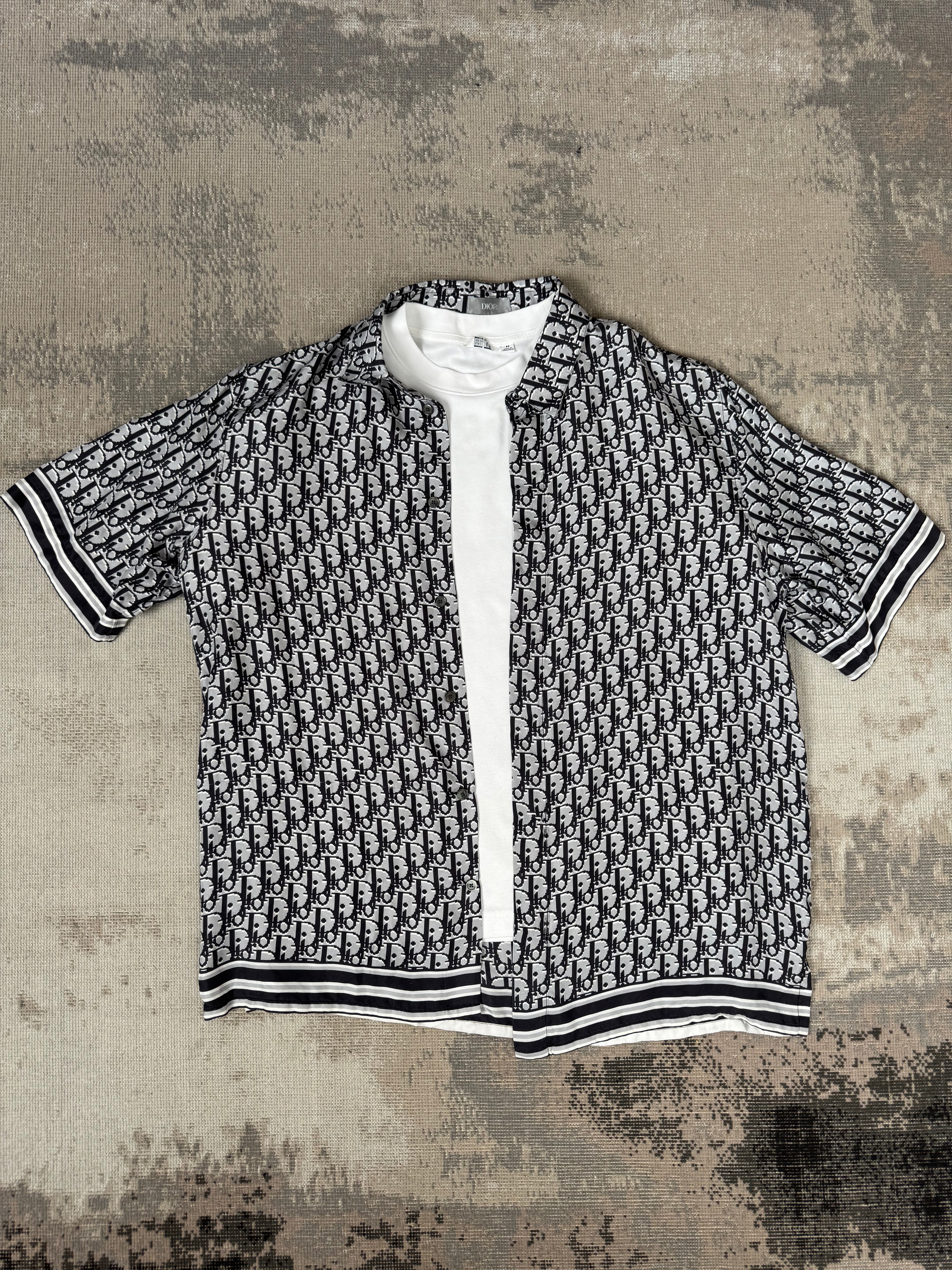 Dior Oblique Short Sleeve Shirt & Shorts Set - Grey Dior