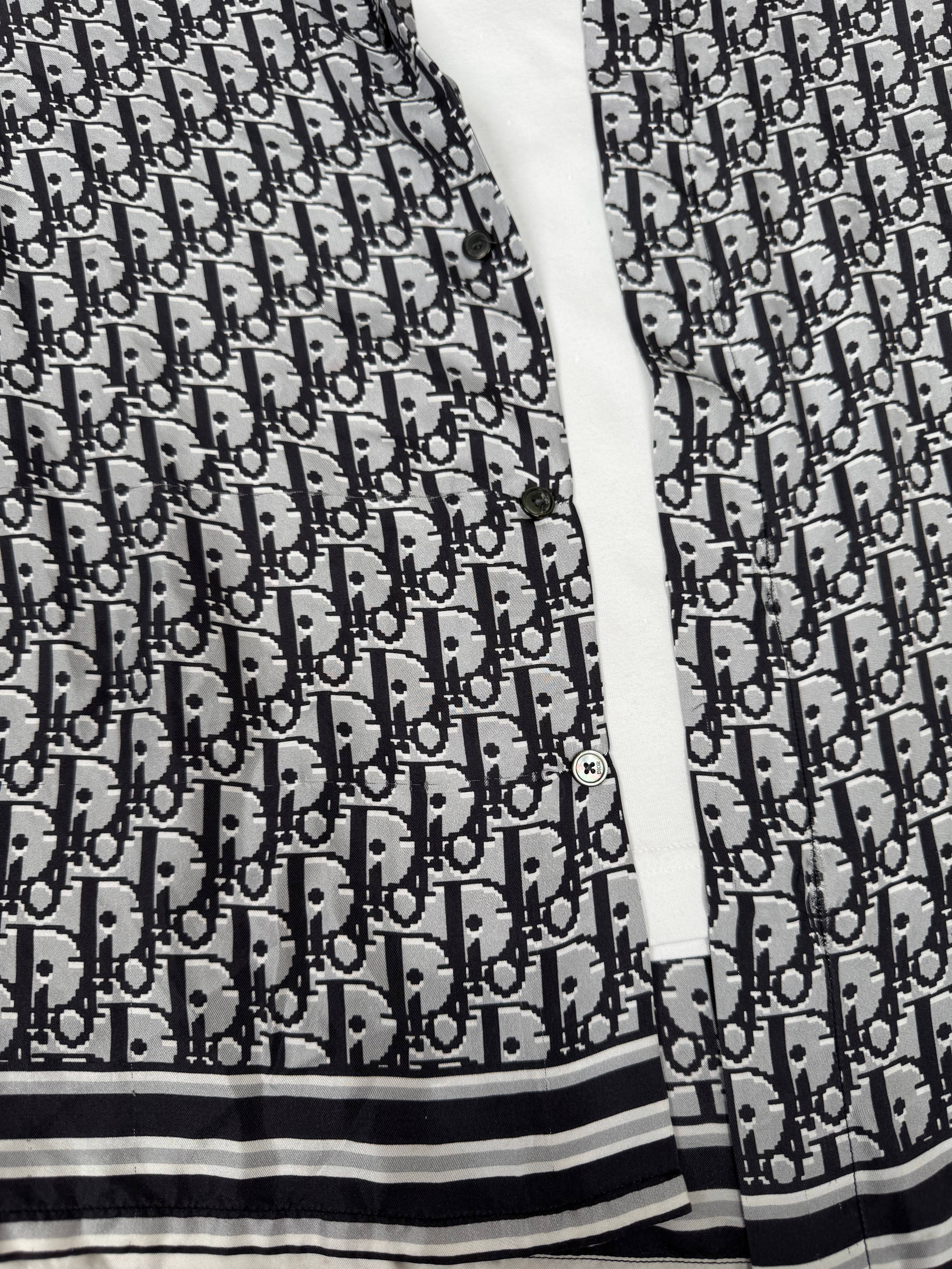 Dior Oblique Short Sleeve Shirt & Shorts Set - Grey Dior