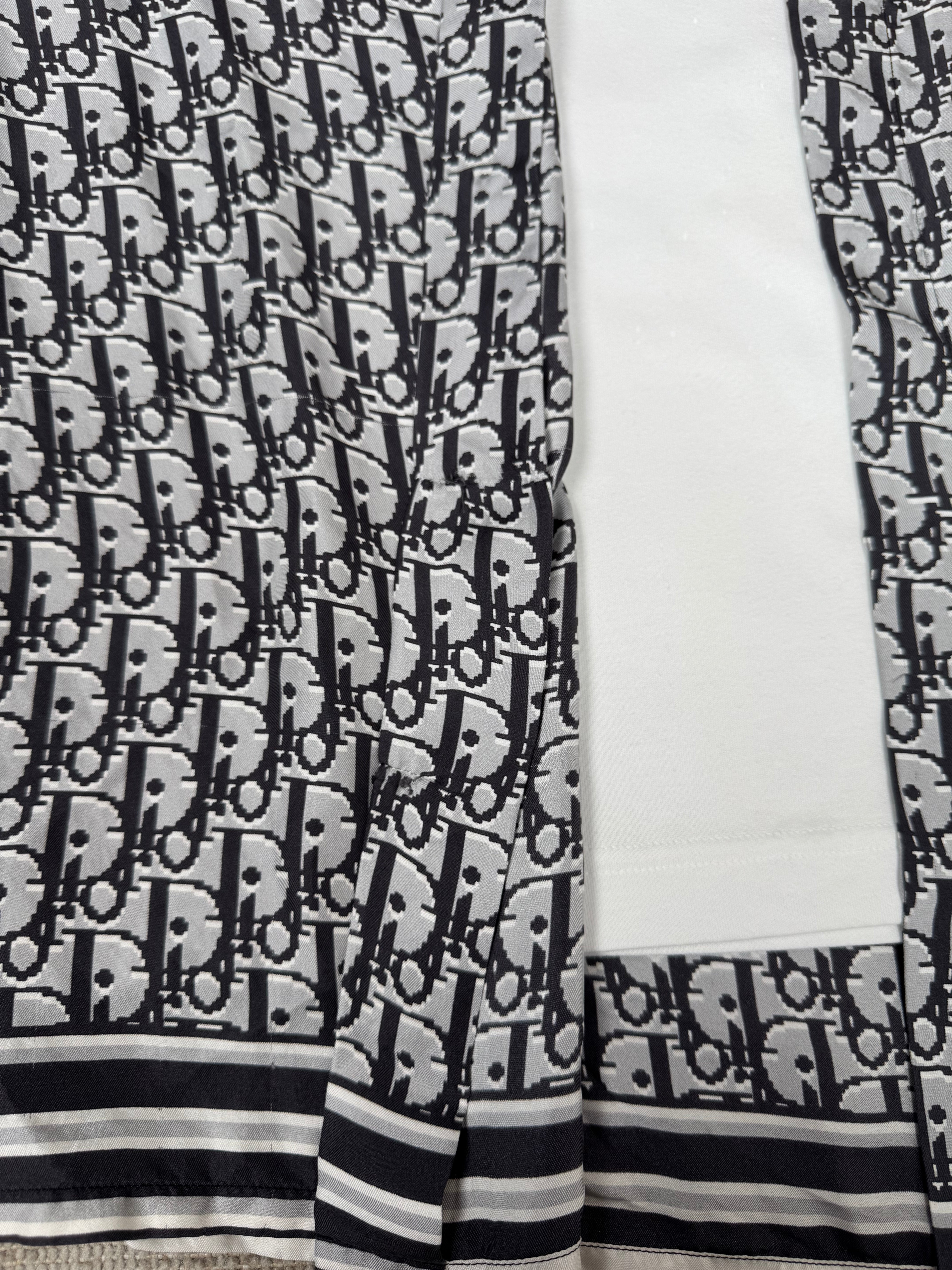 Dior Oblique Short Sleeve Shirt & Shorts Set - Grey Dior