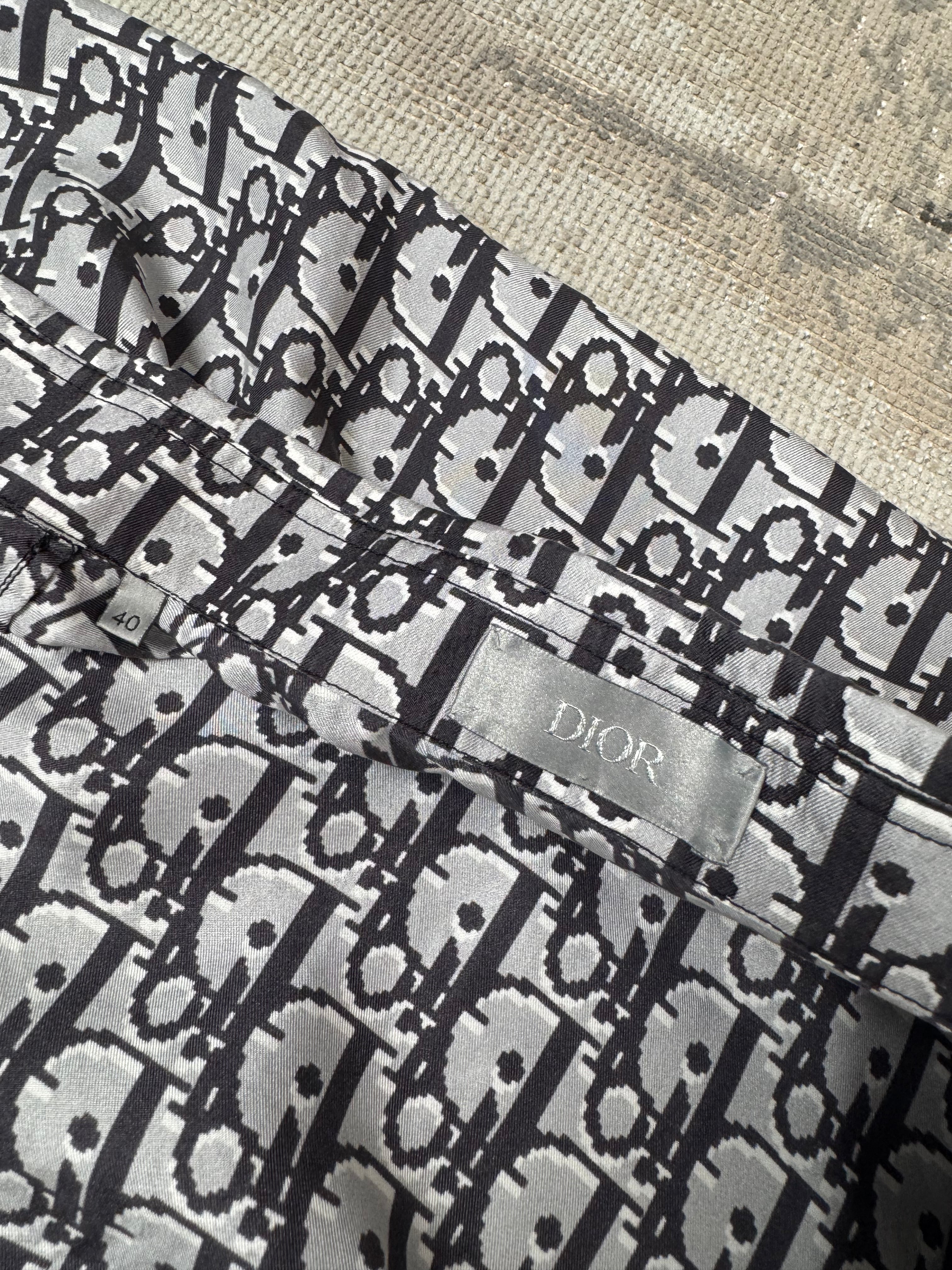Dior Oblique Short Sleeve Shirt & Shorts Set - Grey Dior