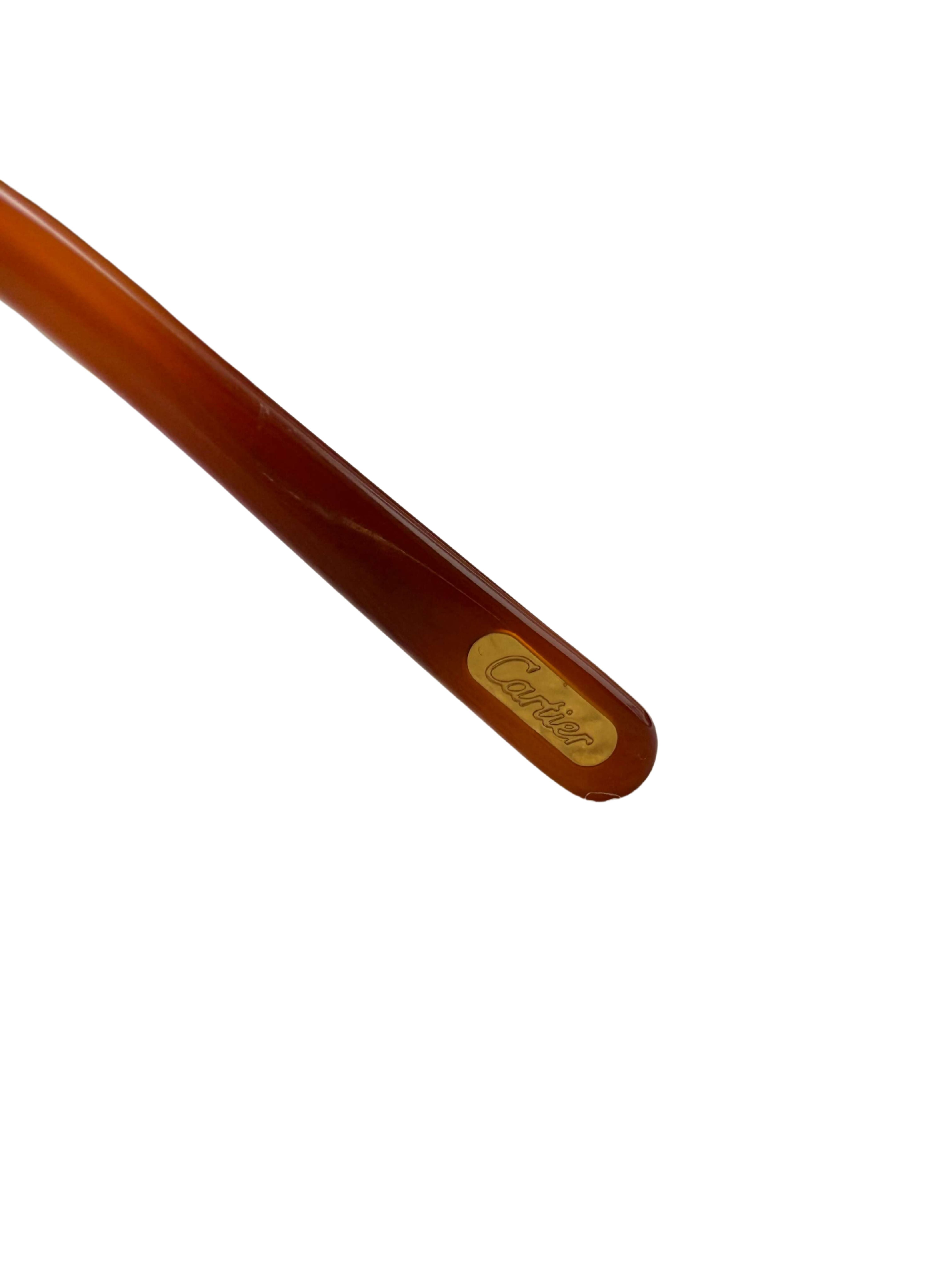 Cartier CT00920 001 Rimless Sunglasses - Gold/Purple Cartier