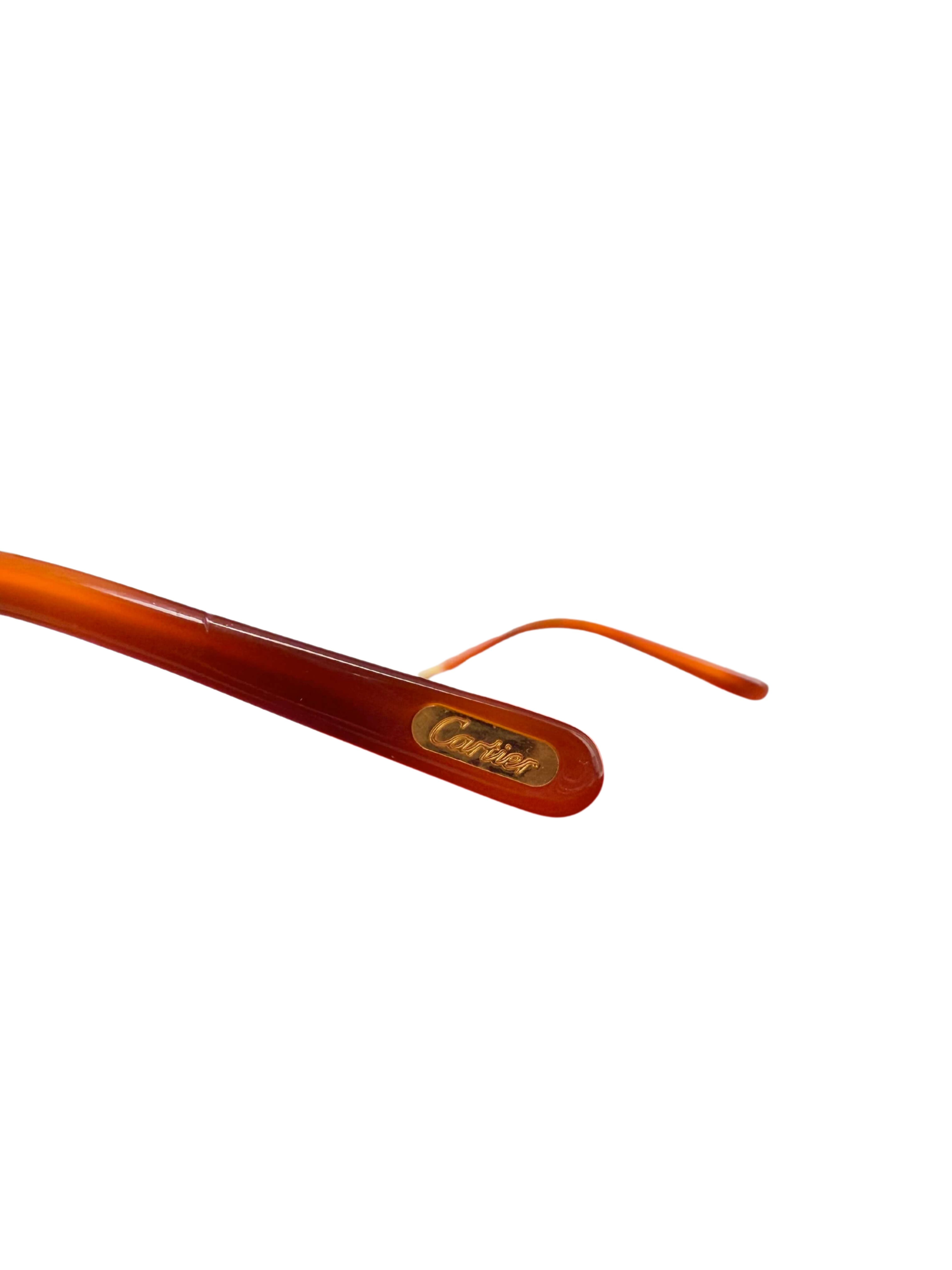 Cartier CT00920 001 Rimless Sunglasses - Gold/Purple Cartier