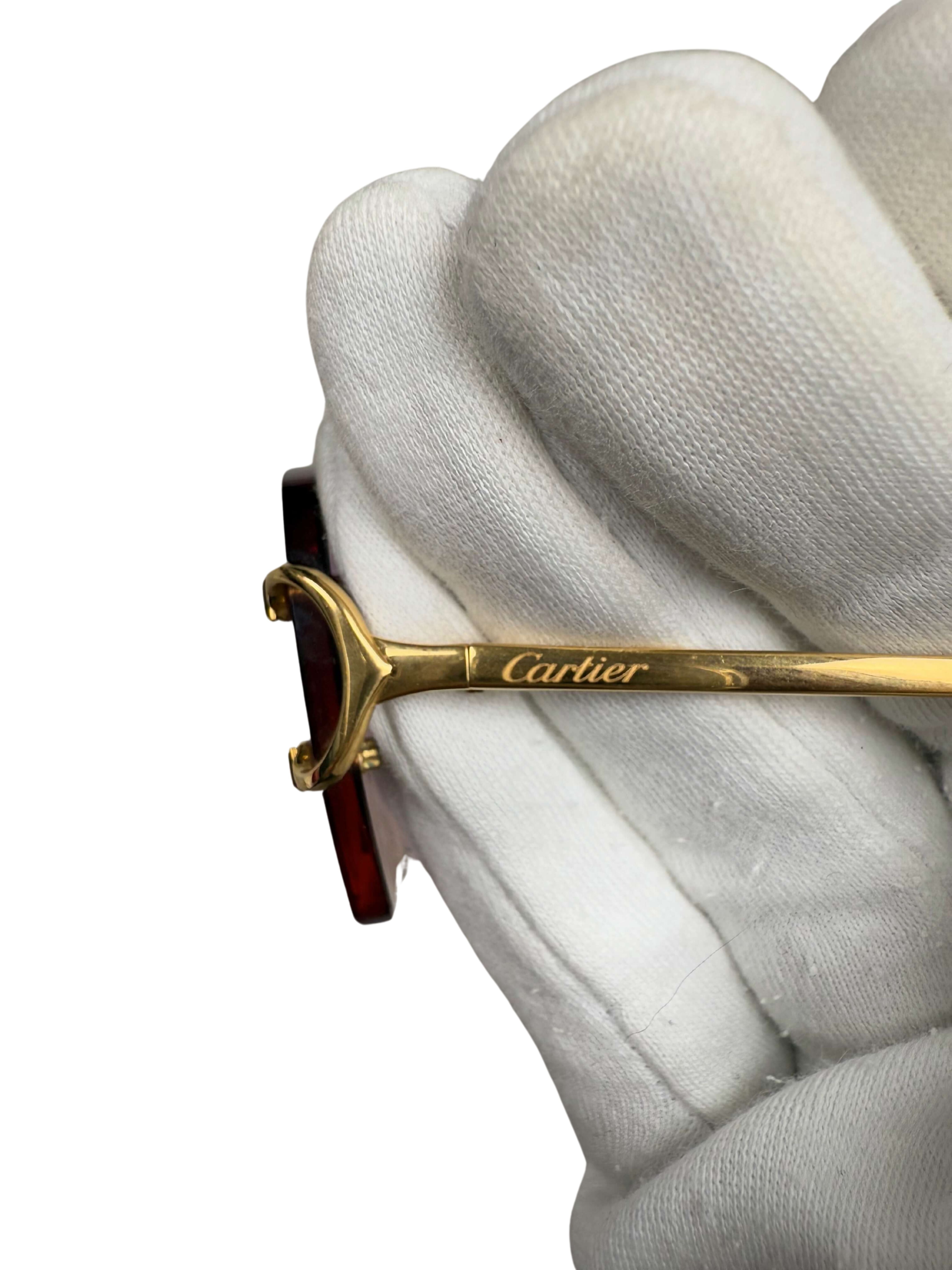 Cartier CT00920 001 Rimless Sunglasses - Gold/Purple Cartier