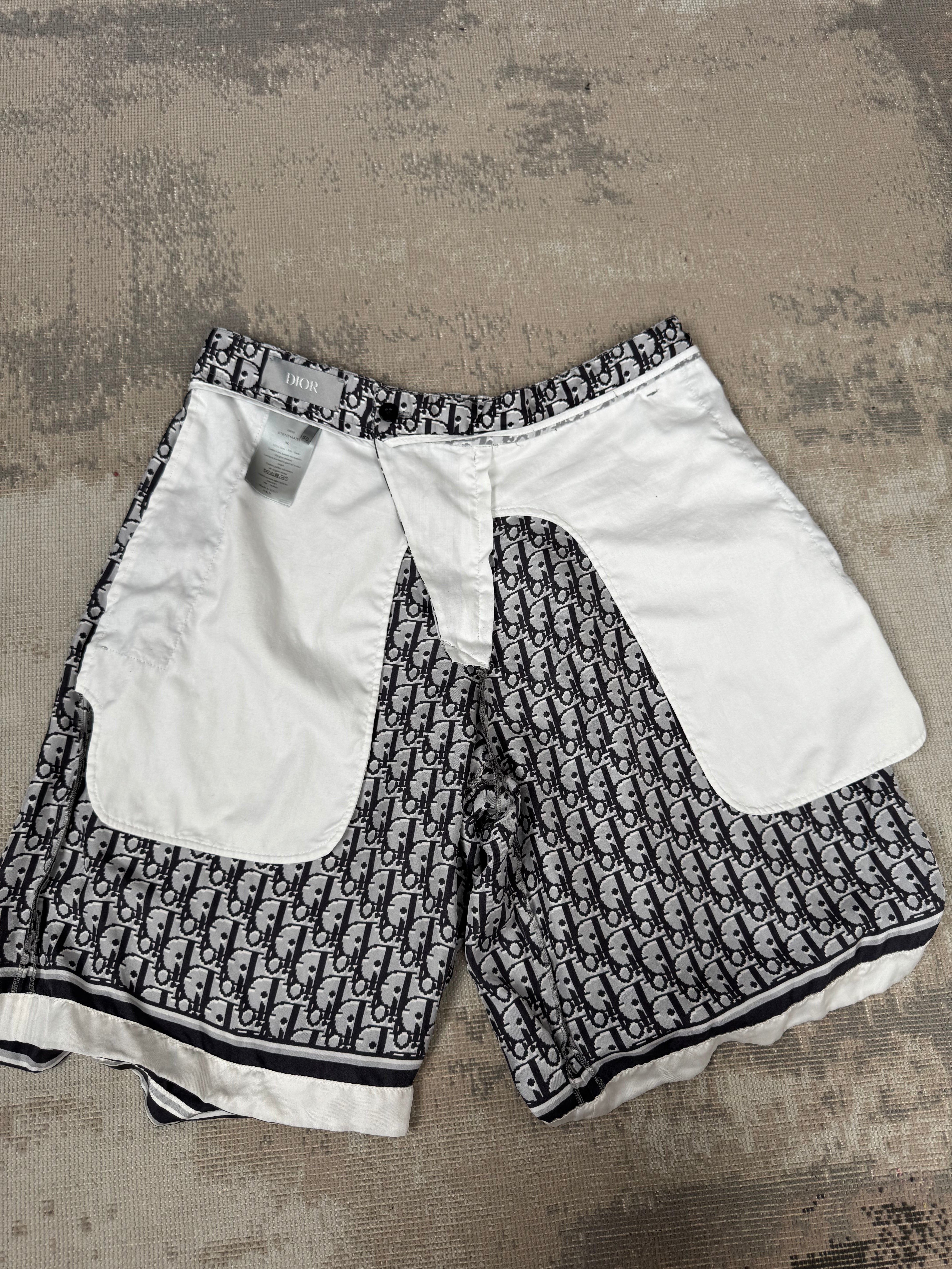 Dior Oblique Short Sleeve Shirt & Shorts Set - Grey Dior