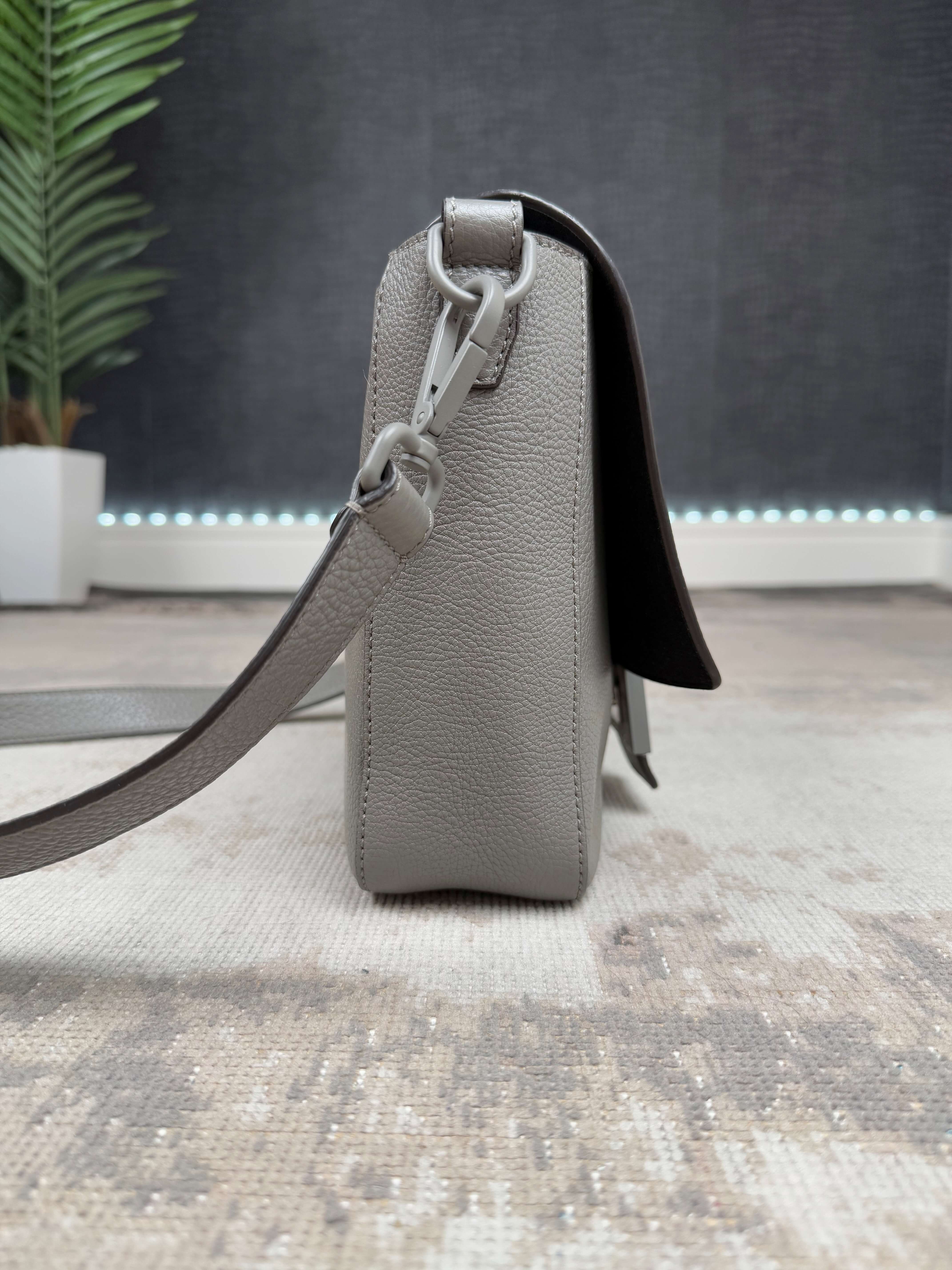 Fendi Baguette Convertible Leather Bag - Grey Fendi