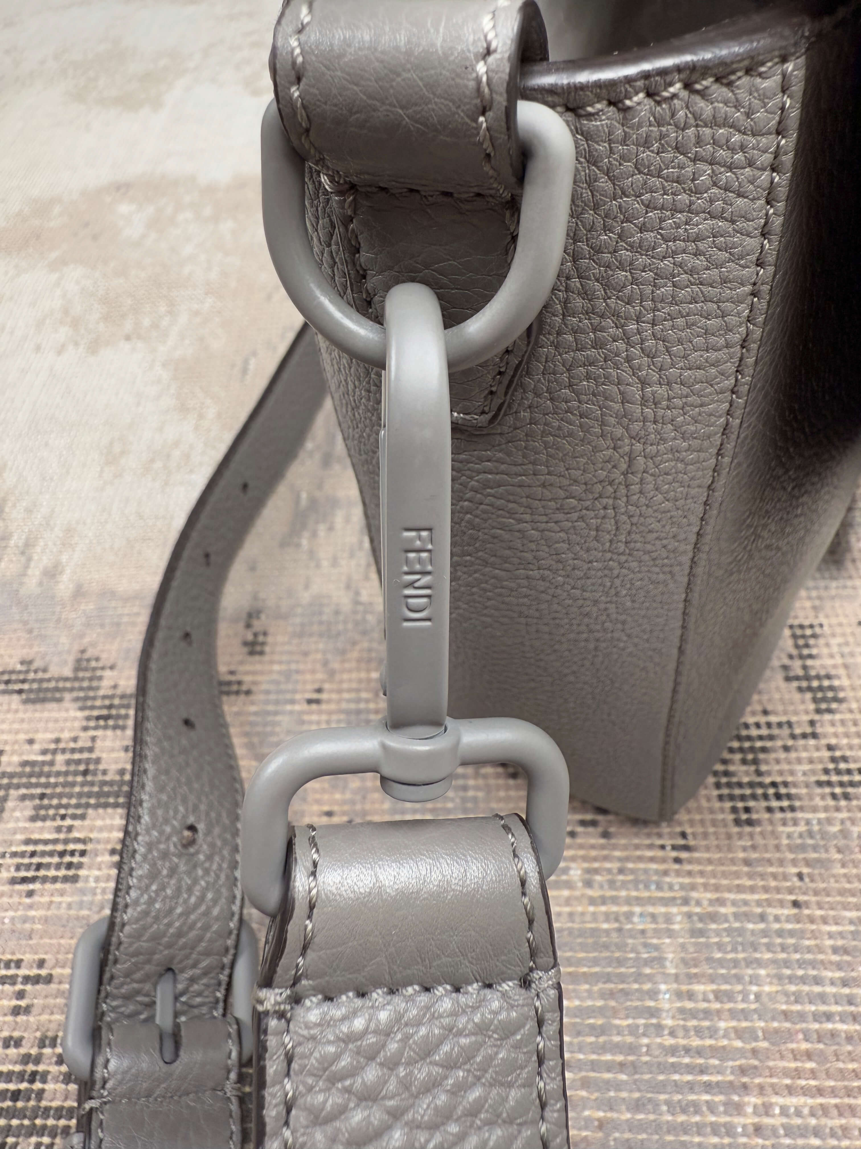 Fendi Baguette Convertible Leather Bag - Grey Fendi