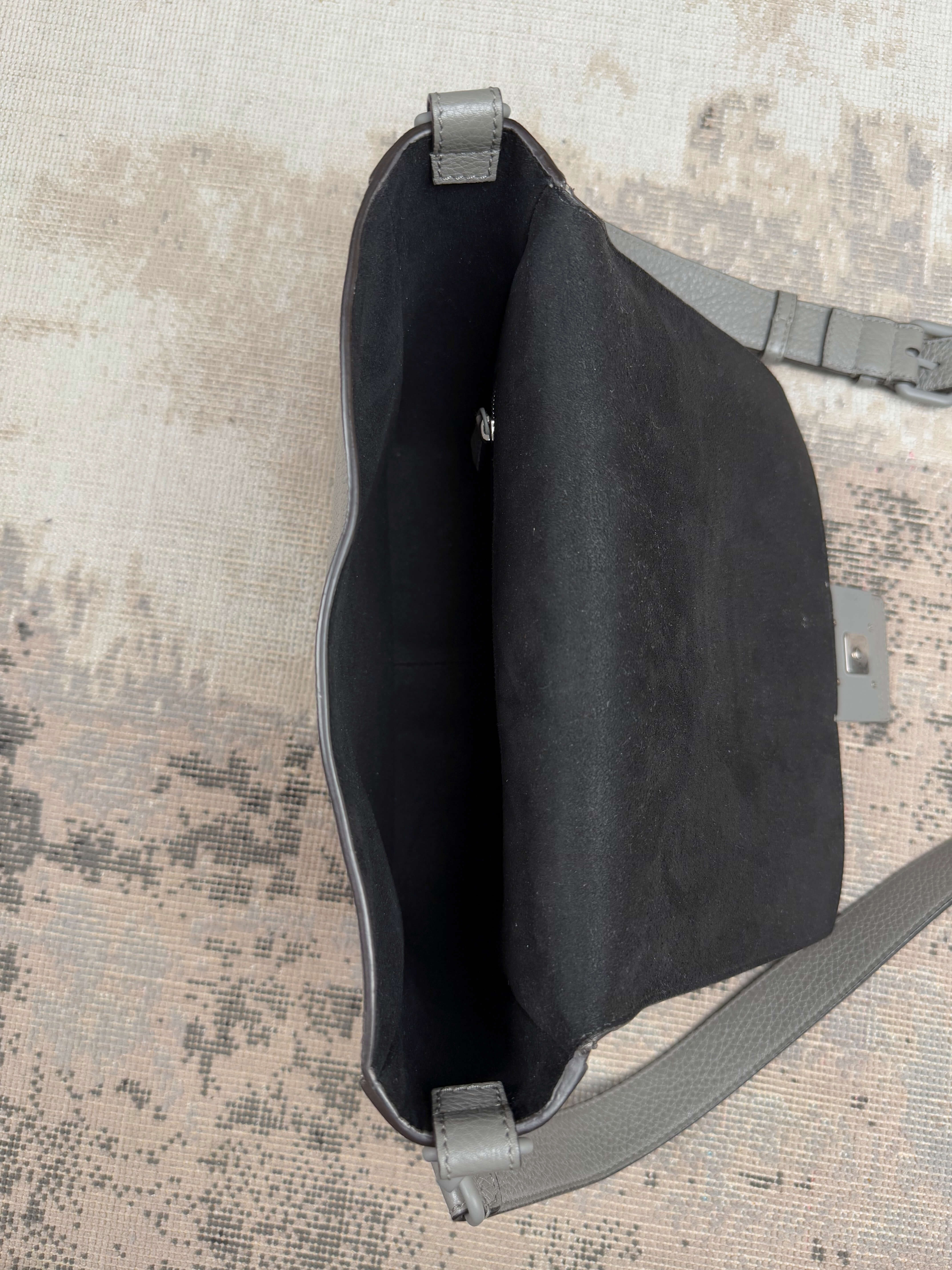 Fendi Baguette Convertible Leather Bag - Grey Fendi