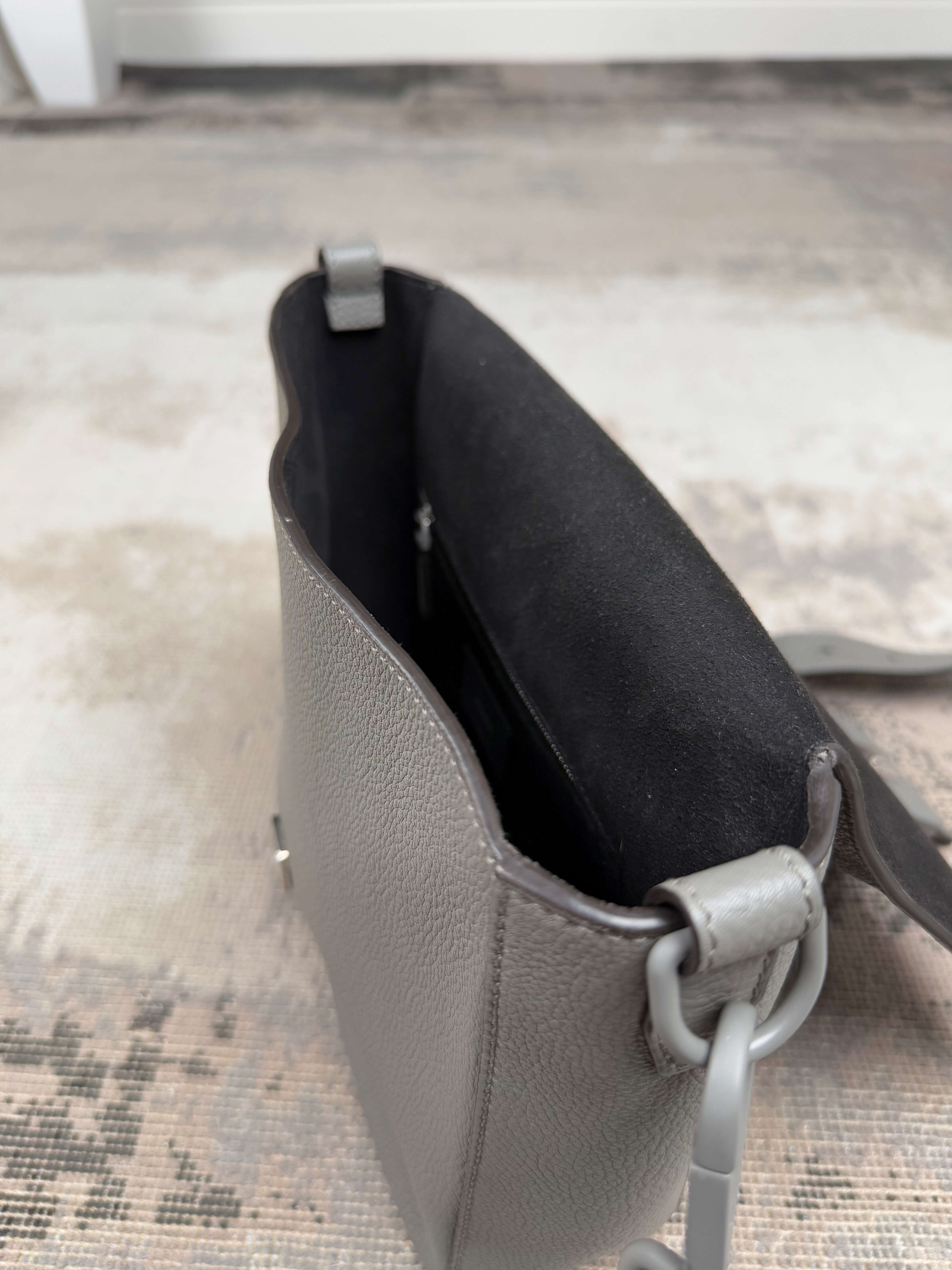 Fendi Baguette Convertible Leather Bag - Grey Fendi