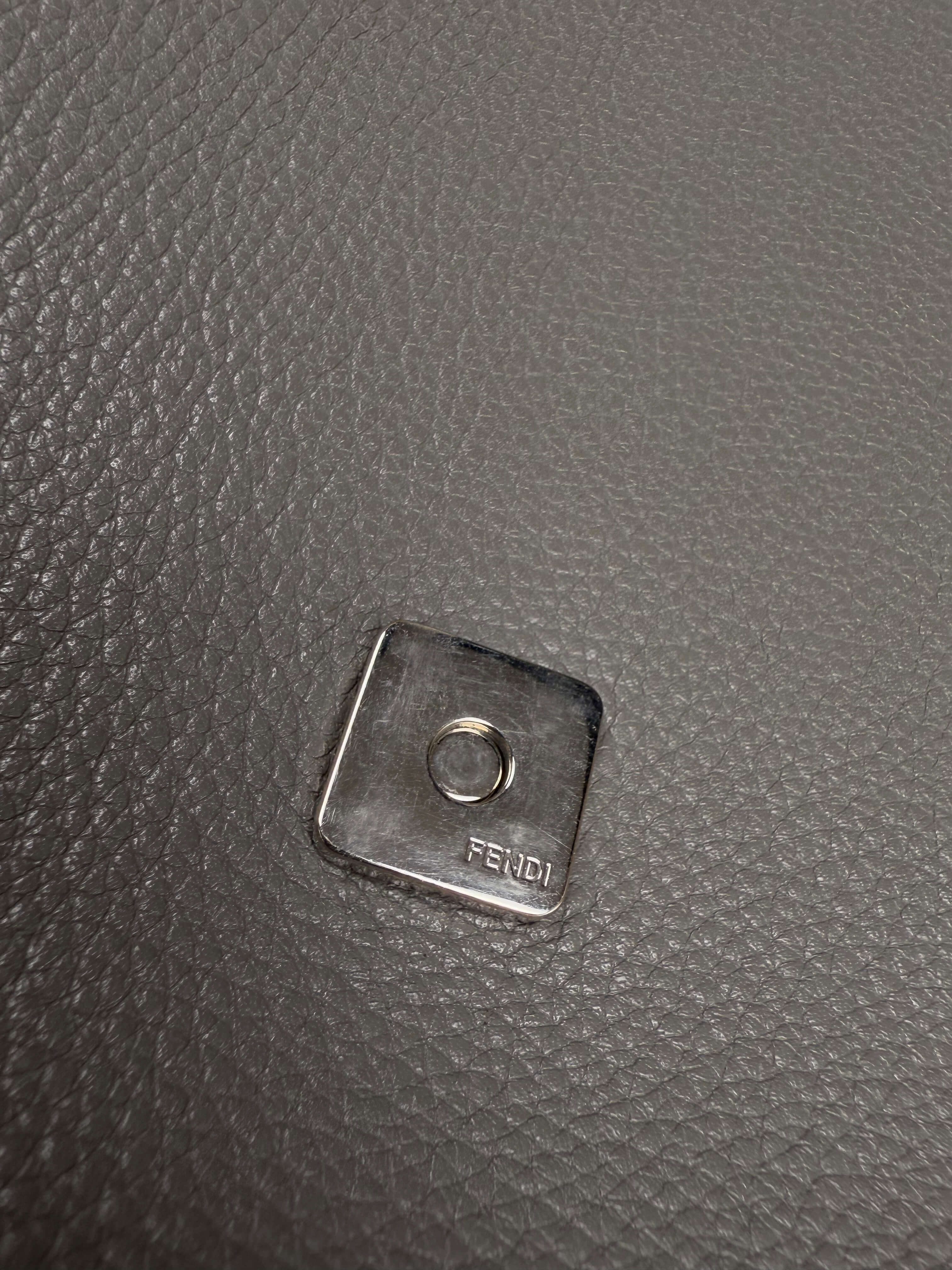 Fendi Baguette Convertible Leather Bag - Grey Fendi